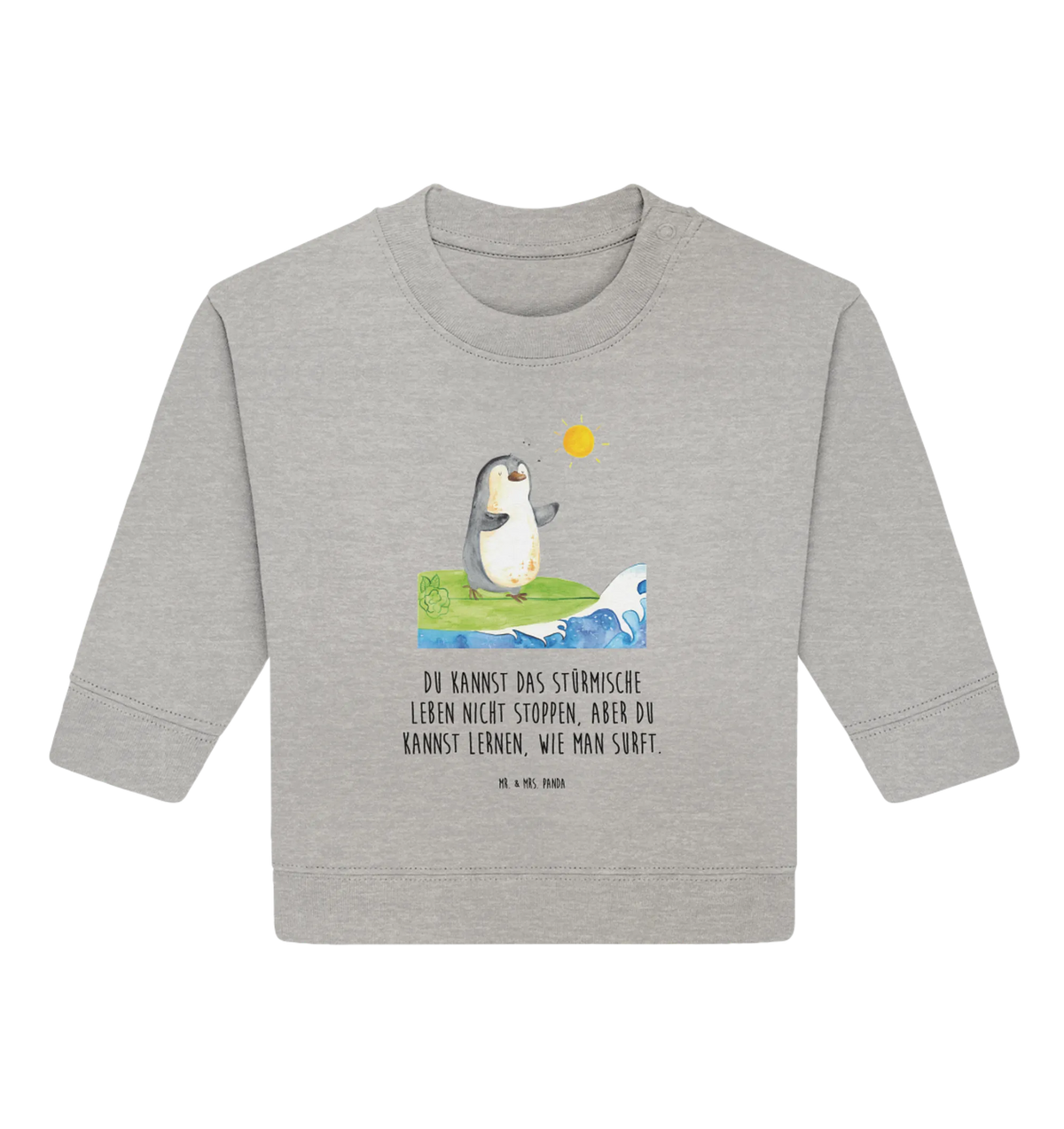 Organic Baby Pullover Pinguin Surfer Baby Bullover, Pinguin, Surfen, Wellen, Pinguine, Portugal, Surfer, Urlaub, Wellen Reiten, Hawaii