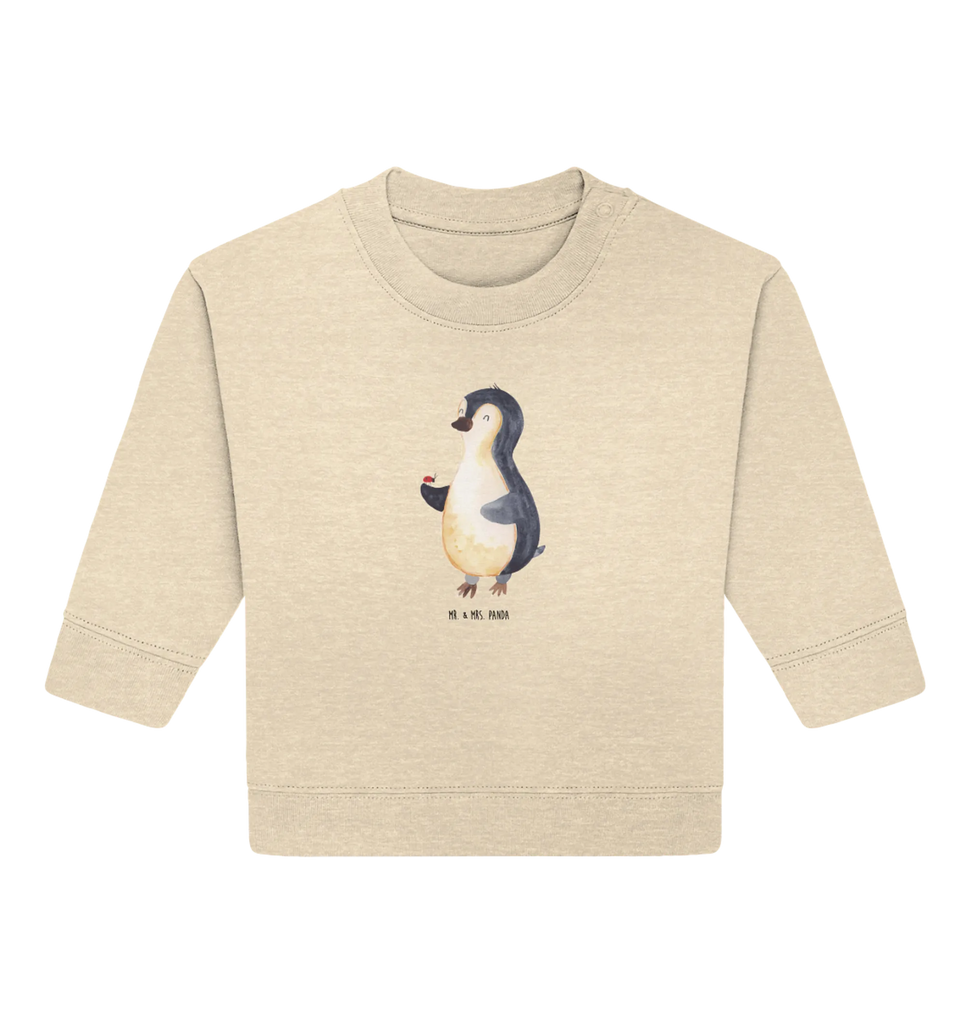 Organic Baby Pullover Pinguin Marienkäfer Baby Bullover, Baby Sweatshirt, Pinguin, Lebensfreude, Glück, Wunder, Pinguine, Marienkäfer, Liebe, Freude