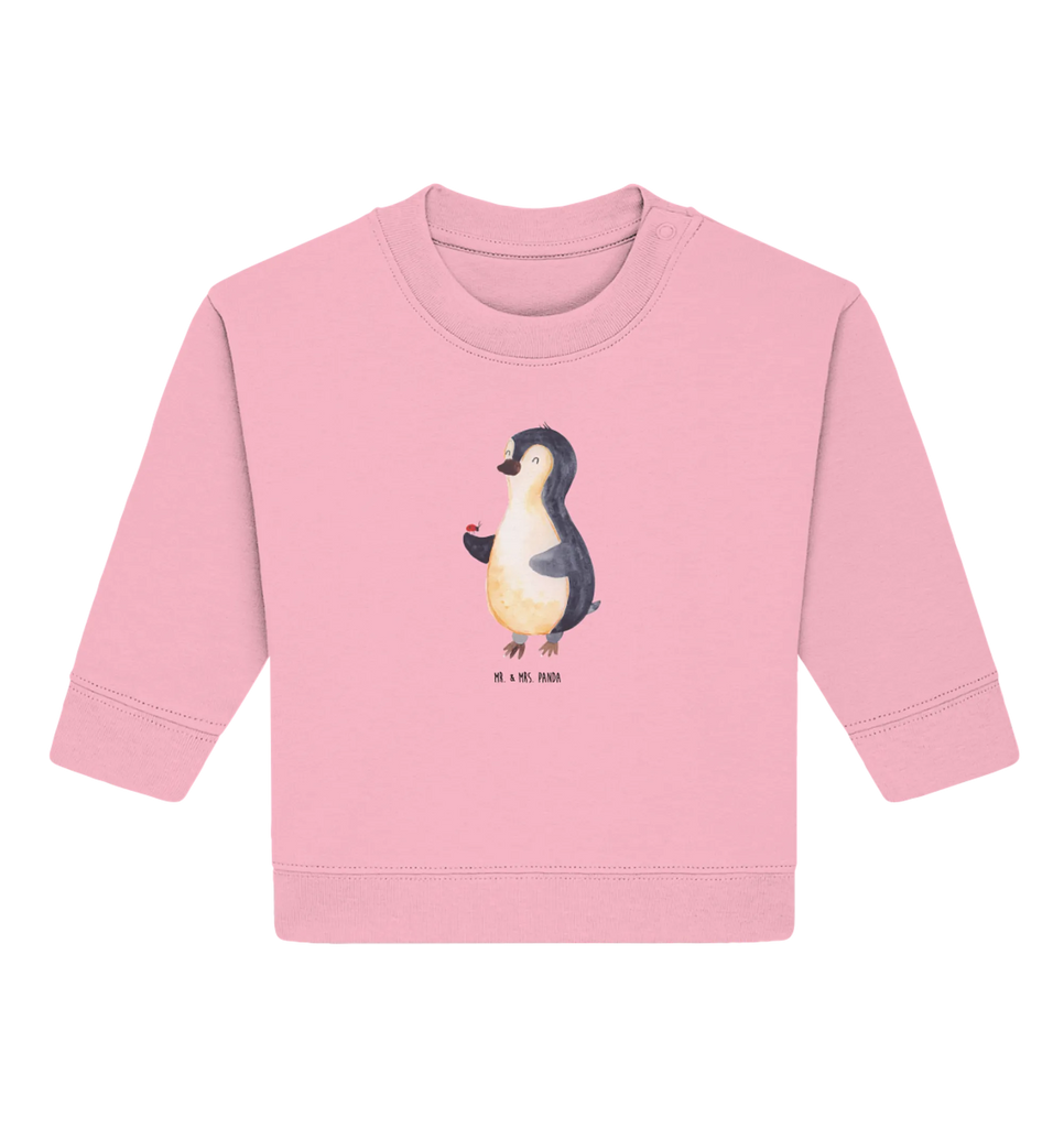 Organic Baby Pullover Pinguin Marienkäfer Baby Bullover, Baby Sweatshirt, Pinguin, Lebensfreude, Glück, Wunder, Pinguine, Marienkäfer, Liebe, Freude
