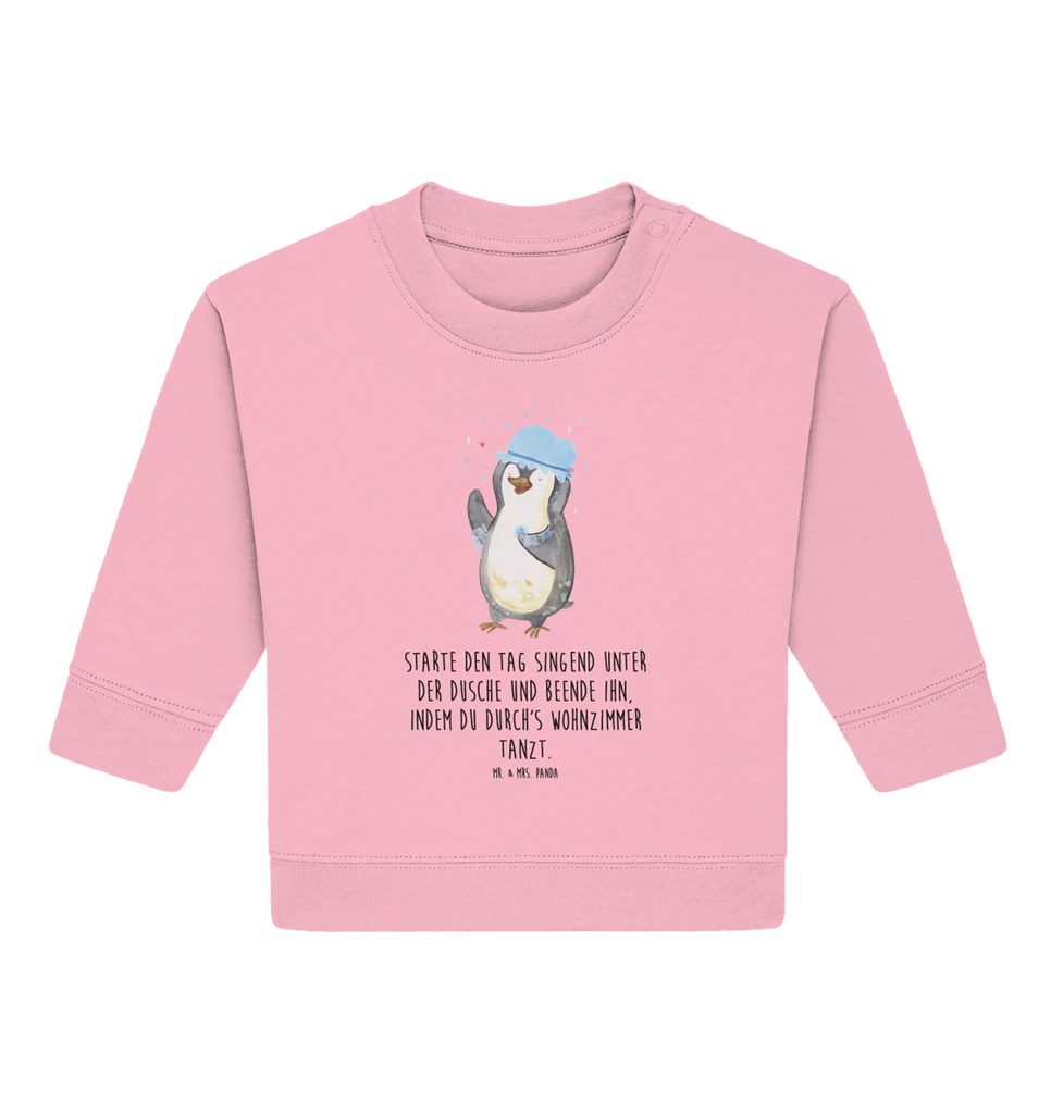 Organic Baby Pullover Pinguin Duschen Baby Bullover, Baby Sweatshirt, Pinguin, Neustart, glücklich sein, Motivation, Dusche, Pinguine, Lebensmotto, Neuanfang, Duschen