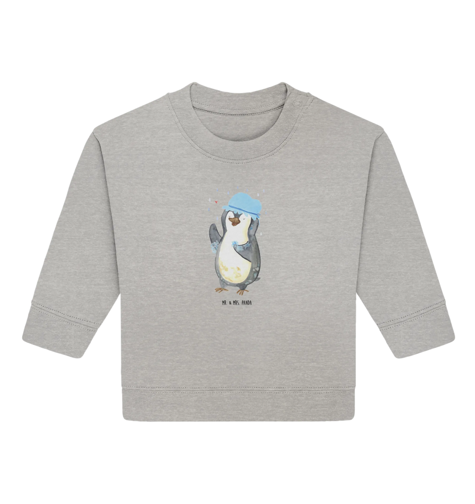 Organic Baby Pullover Pinguin Duschen Baby Bullover, Baby Sweatshirt, Pinguin, Neustart, glücklich sein, Motivation, Dusche, Pinguine, Lebensmotto, Neuanfang, Duschen