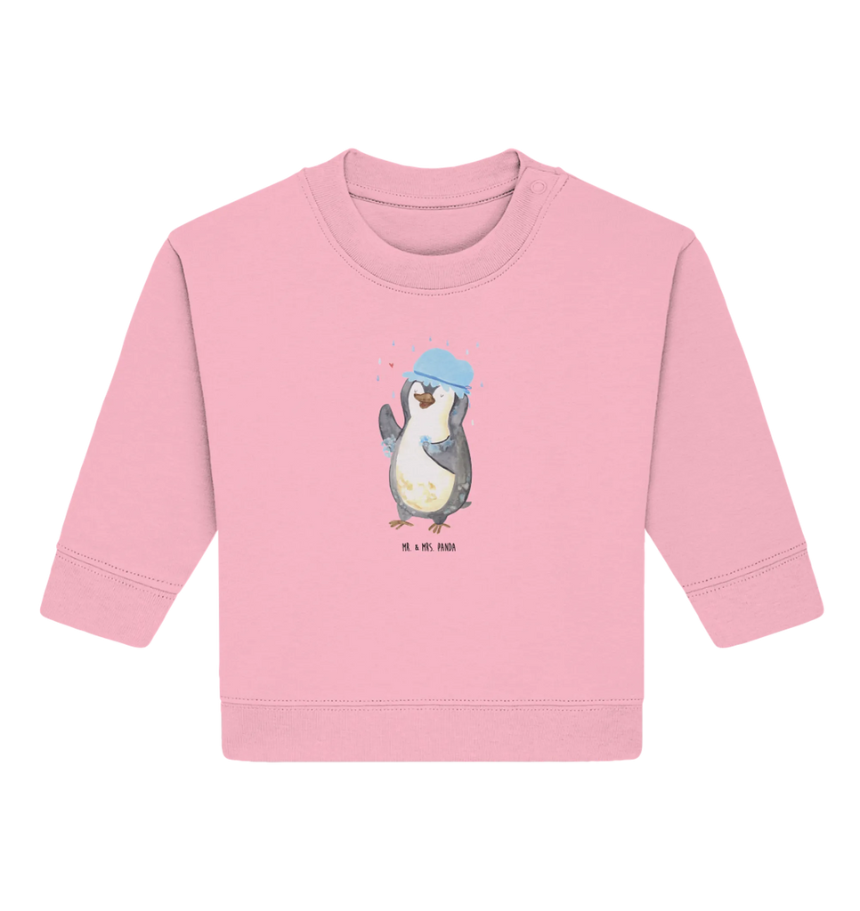 Organic Baby Pullover Pinguin Duschen Baby Bullover, Baby Sweatshirt, Pinguin, Neustart, glücklich sein, Motivation, Dusche, Pinguine, Lebensmotto, Neuanfang, Duschen