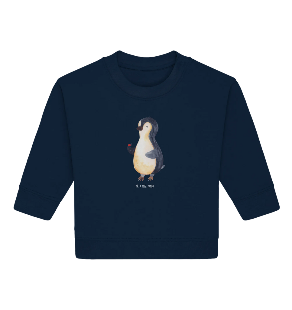 Organic Baby Pullover Pinguin Marienkäfer Baby Bullover, Baby Sweatshirt, Pinguin, Lebensfreude, Glück, Wunder, Pinguine, Marienkäfer, Liebe, Freude