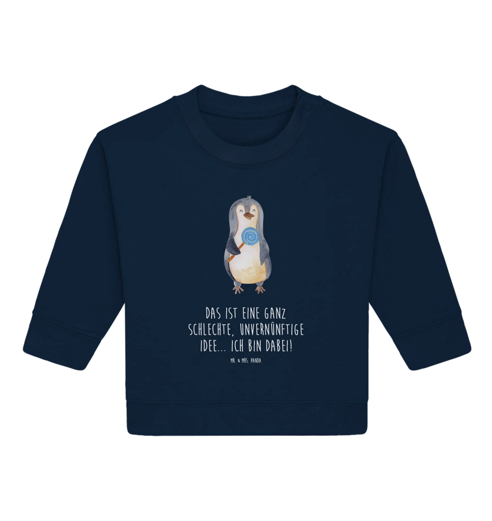 Organic Baby Pullover Penguin lollipop Baby Sweatshirt, Baby Bullover, Pinguin, Süßigkeiten, Lolli, Rebell, Pinguine, Gauner, Ganove, Rabauke, Blödsinn, Spruch