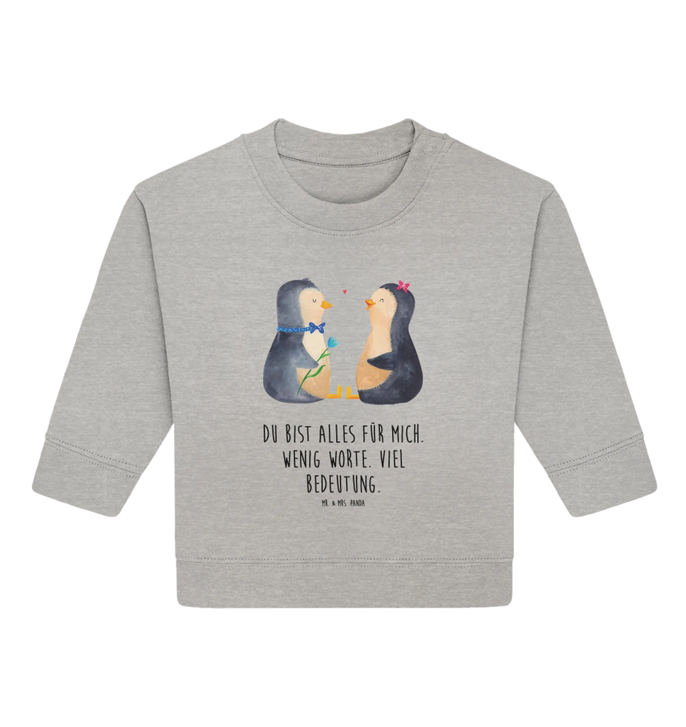 Organiczny sweter dla niemowląt Pingwin para Baby Bullover, Baby Sweatshirt, Pinguin, Hochzeitsgeschenk, Liebesgeschenk, Liebesbeweis, Traumpaar, Verlobung, Liebespaar, Große Liebe, Pinguine, Liebe, Hochzeitstag, Hochzeit, Jahrestag