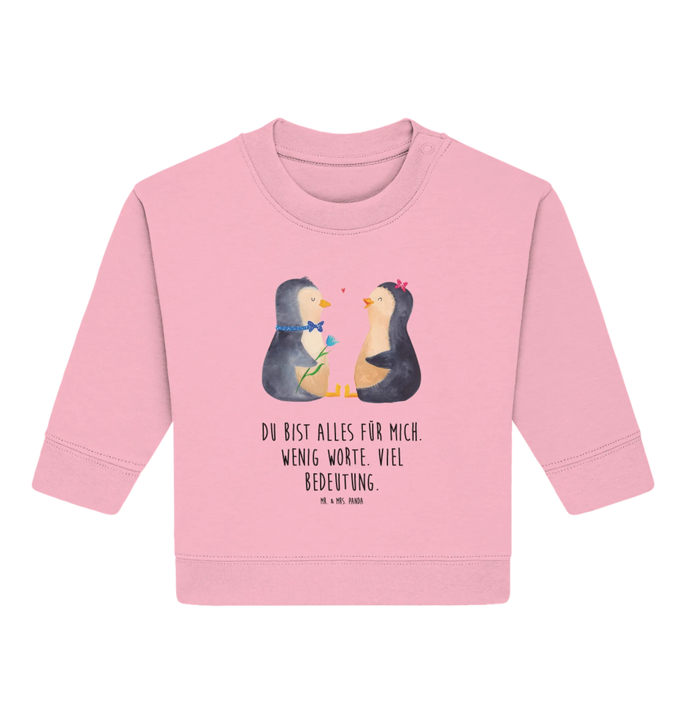 Organiczny sweter dla niemowląt Pingwin para Baby Bullover, Baby Sweatshirt, Pinguin, Hochzeitsgeschenk, Liebesgeschenk, Liebesbeweis, Traumpaar, Verlobung, Liebespaar, Große Liebe, Pinguine, Liebe, Hochzeitstag, Hochzeit, Jahrestag
