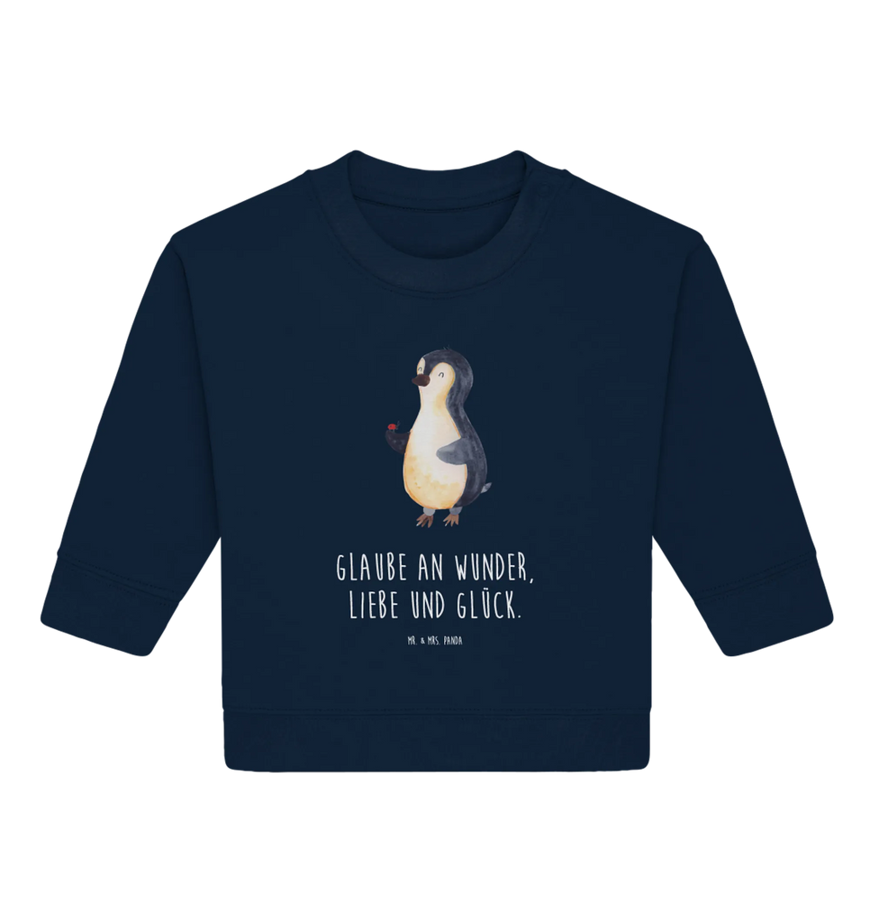 Organic Baby Pullover Pinguin Marienkäfer Baby Bullover, Baby Sweatshirt, Pinguin, Lebensfreude, Glück, Wunder, Pinguine, Marienkäfer, Liebe, Freude