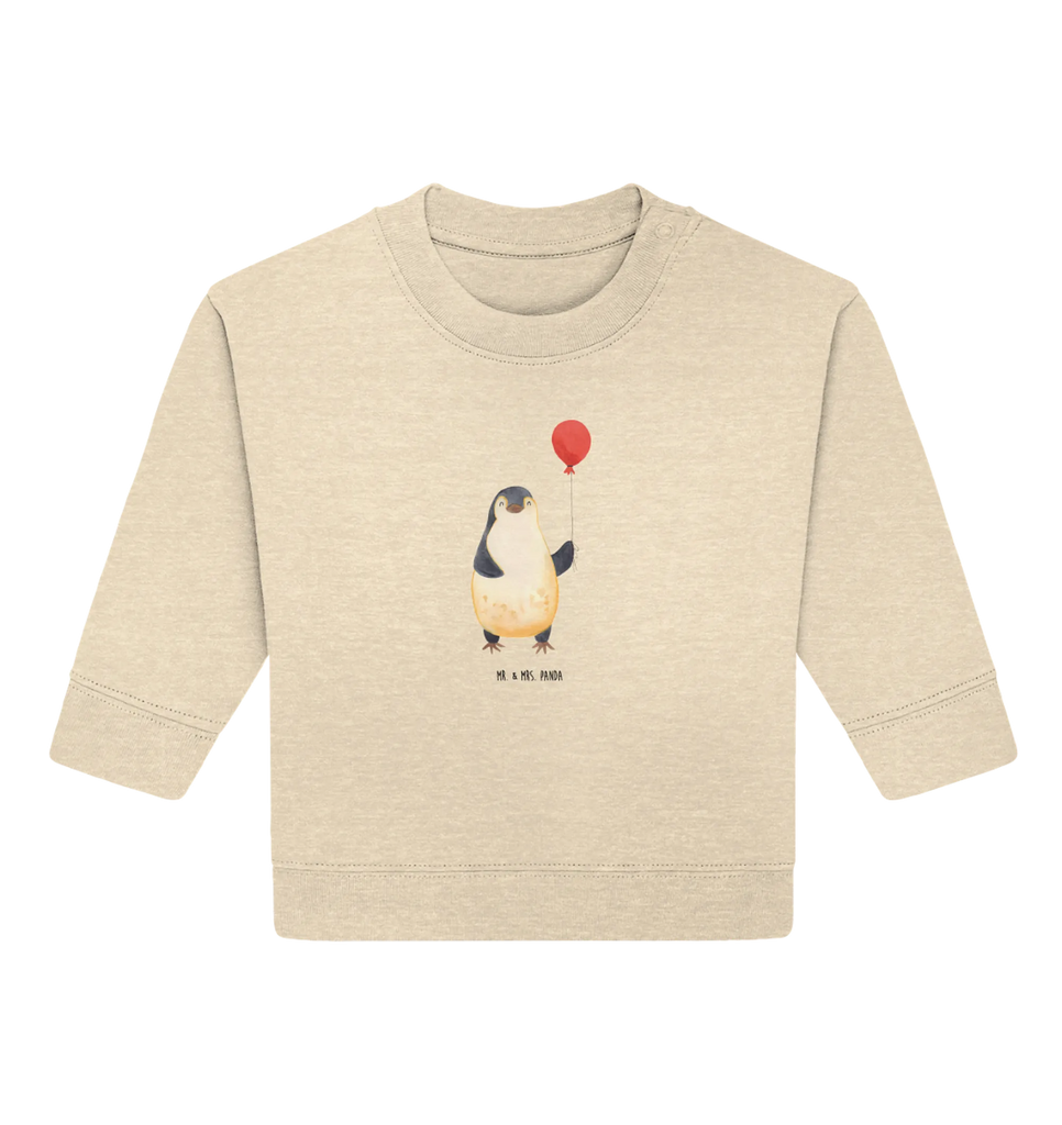 Organic Baby Pullover Penguin balloon Baby Bullover, Baby Sweatshirt, Pinguin, Pinguine, Neustart, Lebenslust, Neues Leben, Tagträume, Geschenkidee, Motivation, Liebe, Beste Freundin, Glück, Geschenk Freundin, Luftballon