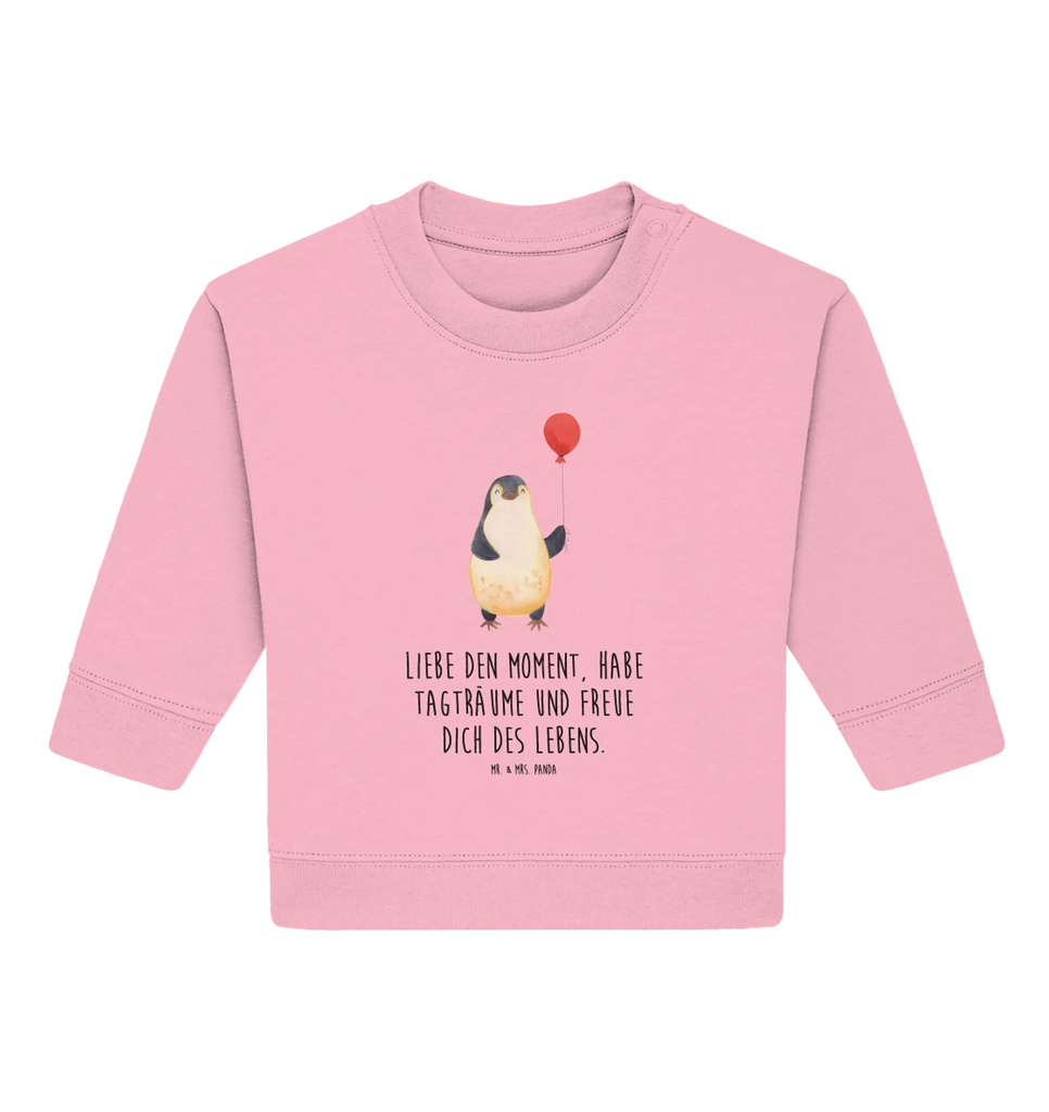 Organic Baby Pullover Penguin balloon Baby Bullover, Baby Sweatshirt, Pinguin, Pinguine, Neustart, Lebenslust, Neues Leben, Tagträume, Geschenkidee, Motivation, Liebe, Beste Freundin, Glück, Geschenk Freundin, Luftballon