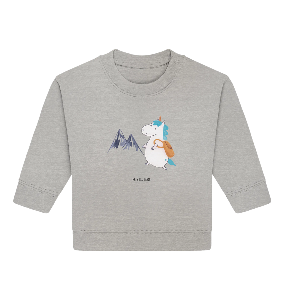 Organic Baby Pullover Einhorn Bergsteiger Baby Bullover, Baby Sweatshirt, Einhorn Deko, Einhörner, Einhorn, Unicorn, Reisen, Abenteurer, Urlaub, Berge, Bergsteiger, Abenteuer, Weltenbummler, Entdecker, Weltreise