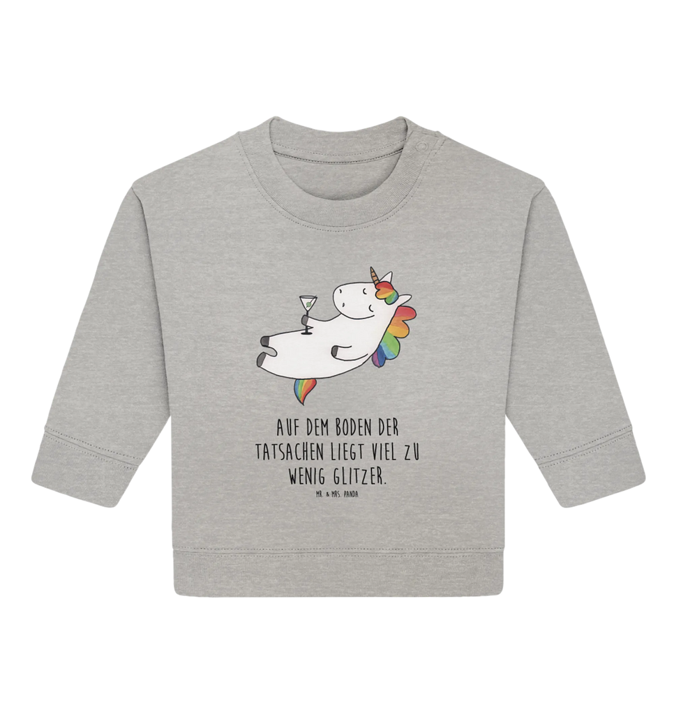 Organiczny sweter dla niemowląt jednorożec koktajl Baby Sweatshirt, Baby Bullover, Einhorn Deko, Einhörner, Einhorn, Unicorn, Sekt, Party, Spruch, Rum, Cuba Libre, Lustig, Caipirinha, Spaß, Feiern, Freundin, Geburtstag, Witzig, Glitzer