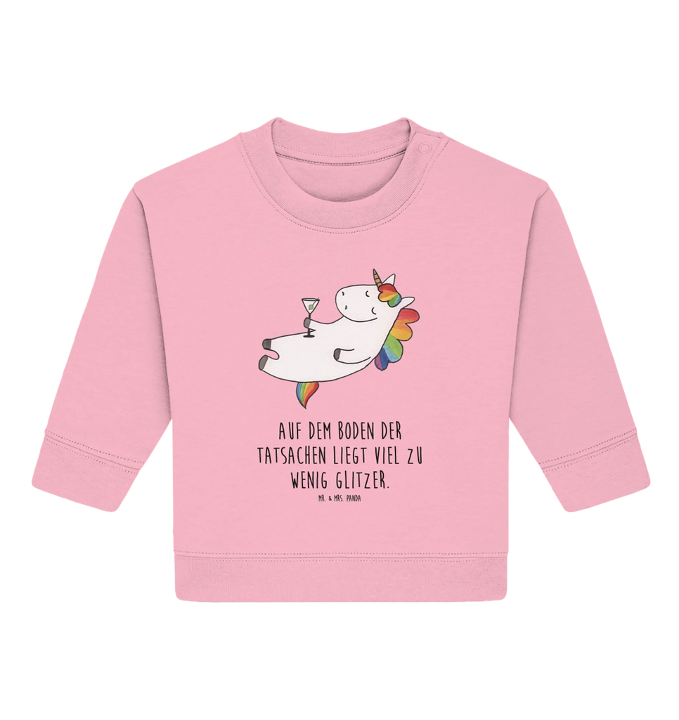 Organiczny sweter dla niemowląt jednorożec koktajl Baby Sweatshirt, Baby Bullover, Einhorn Deko, Einhörner, Einhorn, Unicorn, Sekt, Party, Spruch, Rum, Cuba Libre, Lustig, Caipirinha, Spaß, Feiern, Freundin, Geburtstag, Witzig, Glitzer