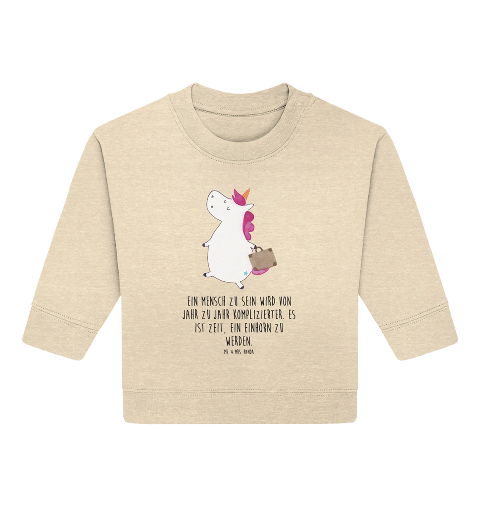 Organiczny sweter dla niemowląt Jednorożec walizka Baby Sweatshirt, Baby Bullover, Einhörner, Einhorn Deko, Einhorn, Unicorn, Abenteuer, Albern, Kind, Lustig, Koffer, Witzig, Verreisen, Gepäck, Erwachsen, Spaß, Reise