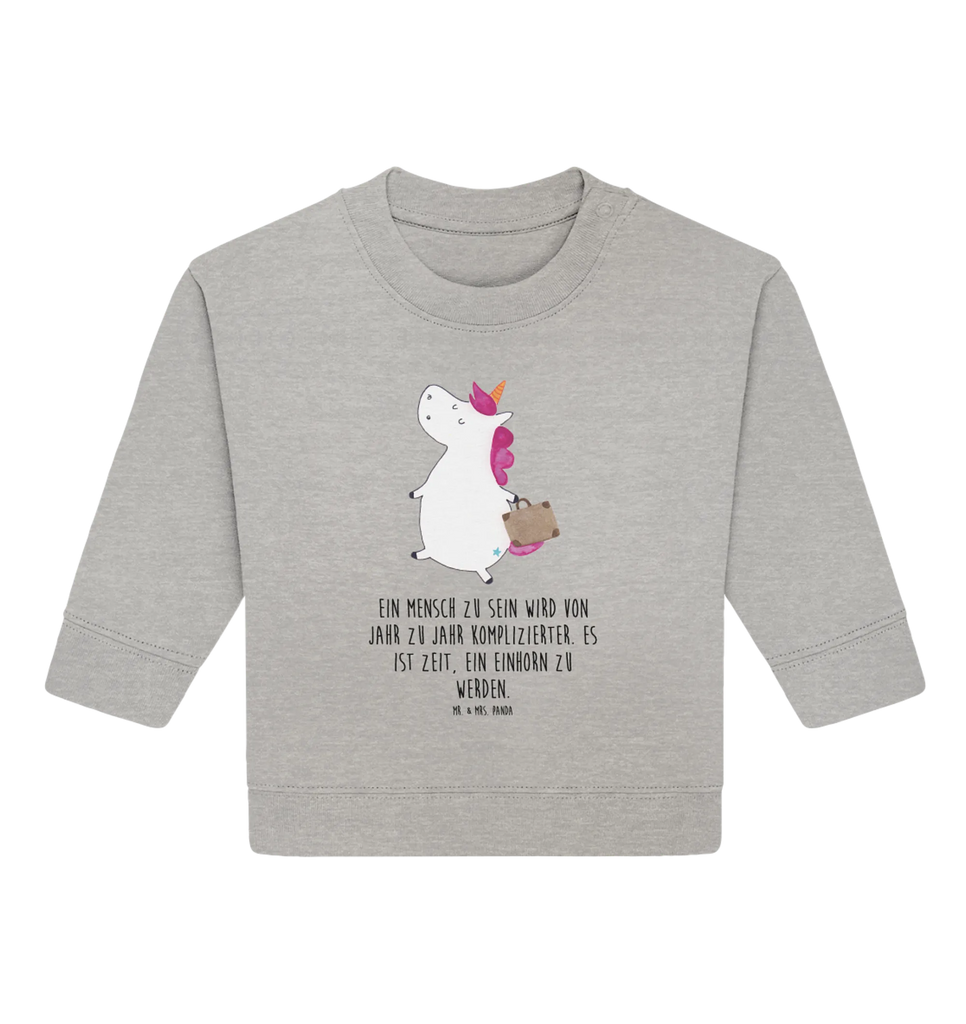 Organiczny sweter dla niemowląt Jednorożec walizka Baby Sweatshirt, Baby Bullover, Einhörner, Einhorn Deko, Einhorn, Unicorn, Abenteuer, Albern, Kind, Lustig, Koffer, Witzig, Verreisen, Gepäck, Erwachsen, Spaß, Reise