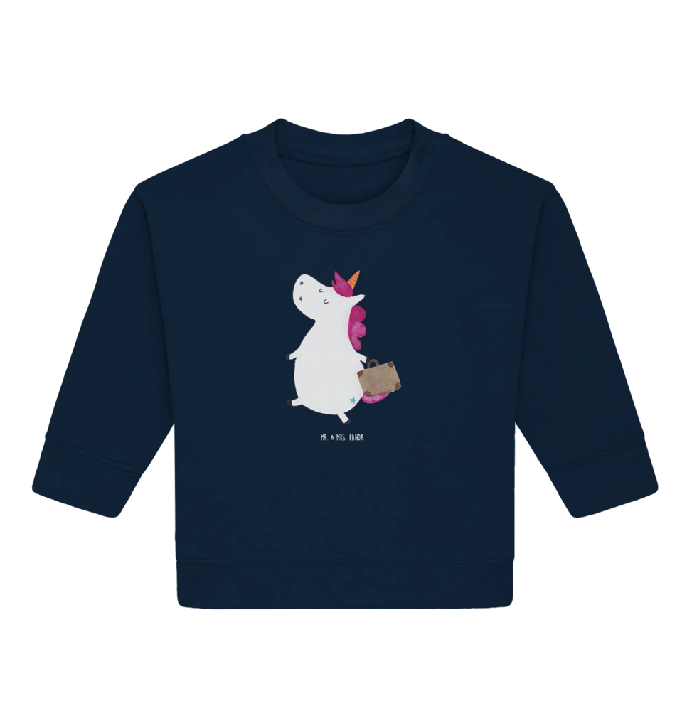 Organiczny sweter dla niemowląt Jednorożec walizka Baby Sweatshirt, Baby Bullover, Einhörner, Einhorn Deko, Einhorn, Unicorn, Abenteuer, Albern, Kind, Lustig, Koffer, Witzig, Verreisen, Gepäck, Erwachsen, Spaß, Reise