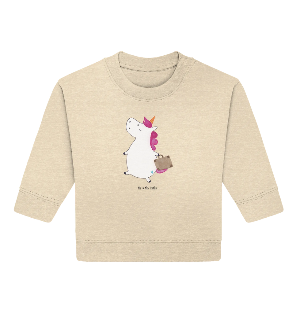 Organiczny sweter dla niemowląt Jednorożec walizka Baby Sweatshirt, Baby Bullover, Einhörner, Einhorn Deko, Einhorn, Unicorn, Abenteuer, Albern, Kind, Lustig, Koffer, Witzig, Verreisen, Gepäck, Erwachsen, Spaß, Reise