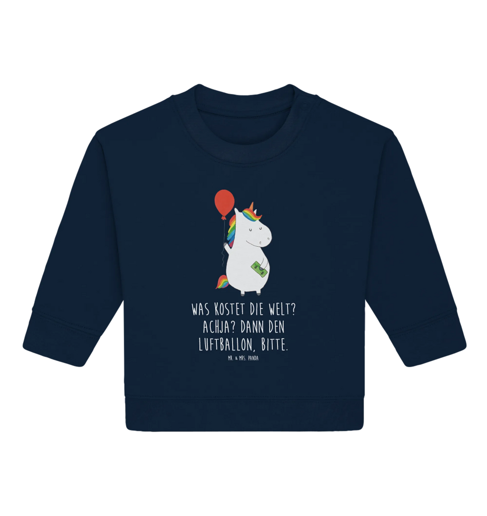 Organic Baby Pullover Einhorn Luftballon Baby Bullover, Baby Sweatshirt, Einhorn Deko, Einhörner, Einhorn, Unicorn, Geschenk, Freundin, Geld, Luftballon, Freude, Lebenslust
