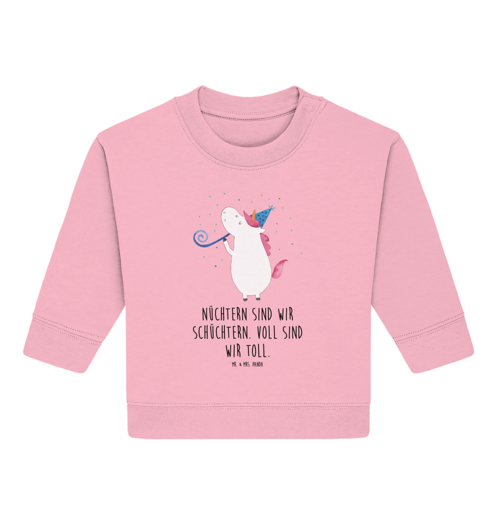Organic Baby Pullover unicorn party Baby Sweatshirt, Baby Bullover, Einhorn Deko, Einhörner, Einhorn, Unicorn, Geburtstag, Club, Fest, Alkohol, Konfetti, Glitzer, Disco, Party, Feier