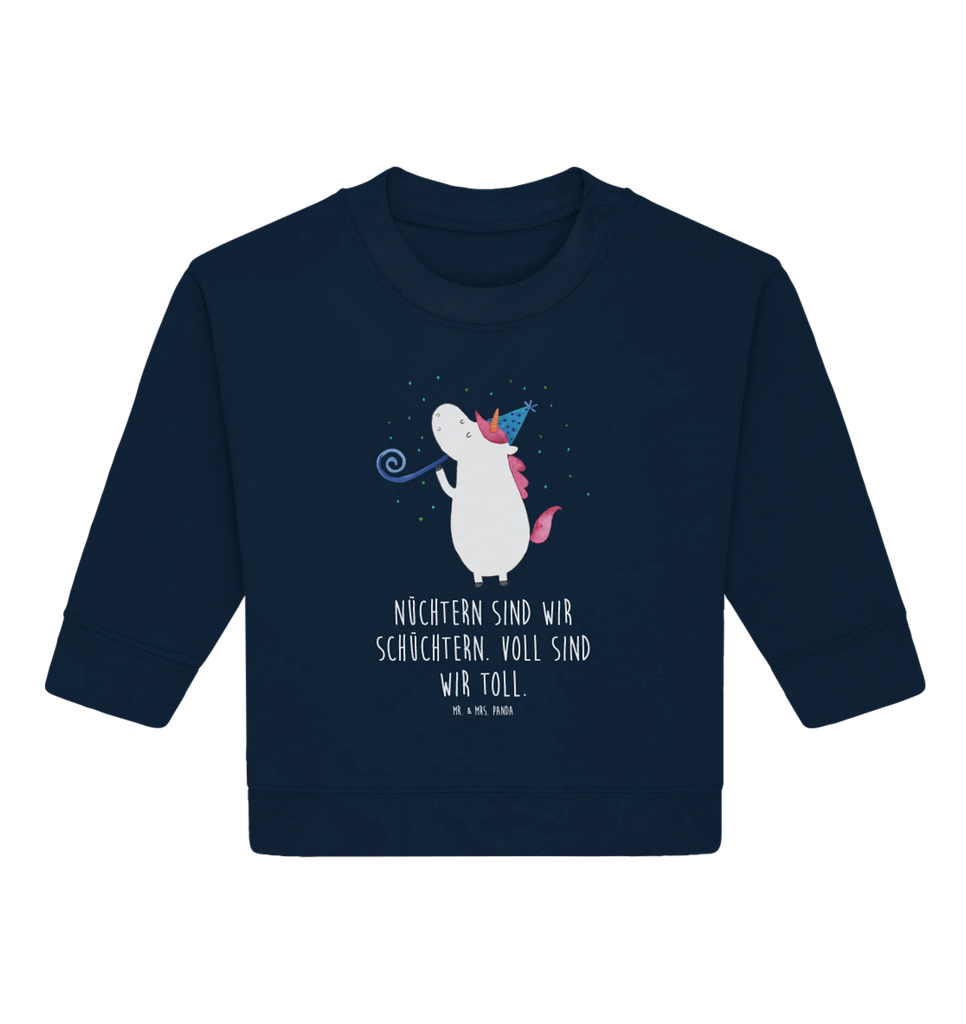 Organic Baby Pullover unicorn party Baby Sweatshirt, Baby Bullover, Einhorn Deko, Einhörner, Einhorn, Unicorn, Geburtstag, Club, Fest, Alkohol, Konfetti, Glitzer, Disco, Party, Feier