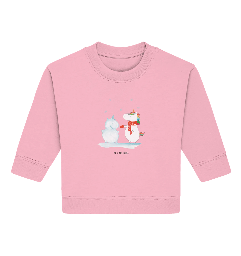 Organic Baby Pullover unicorn snowman Baby Bullover, Baby Sweatshirt, Einhorn Deko, Einhörner, Einhorn, Unicorn, Weihnachten, Schneemann, Handschuhe, kalt, Kuchen, X-Mas, Mütze, Schnee, Winter