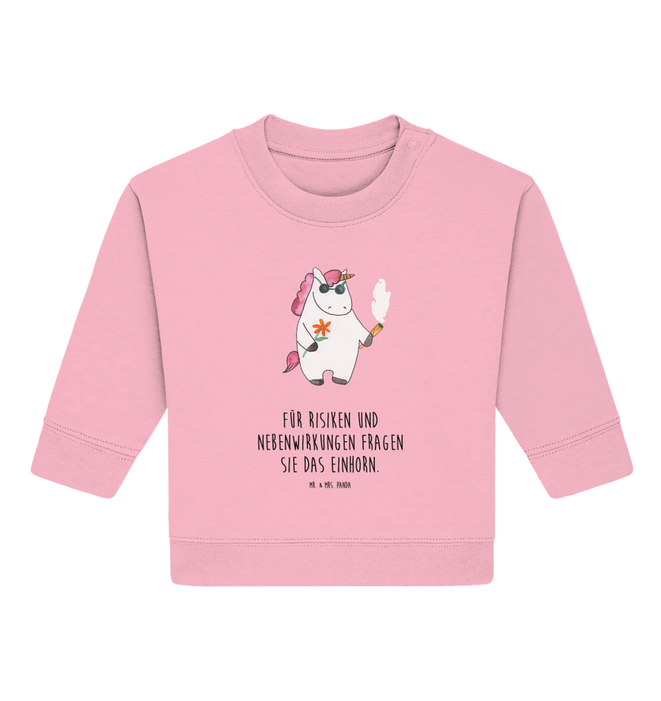 Organic Baby Pullover unicorn Woodstock Baby Bullover, Baby Sweatshirt, Einhorn Deko, Einhörner, Einhorn, Unicorn, Zigarette, Kiffen, Party, Spaß. Lustig, Alkohol, Woodstock, Joint, Witzig