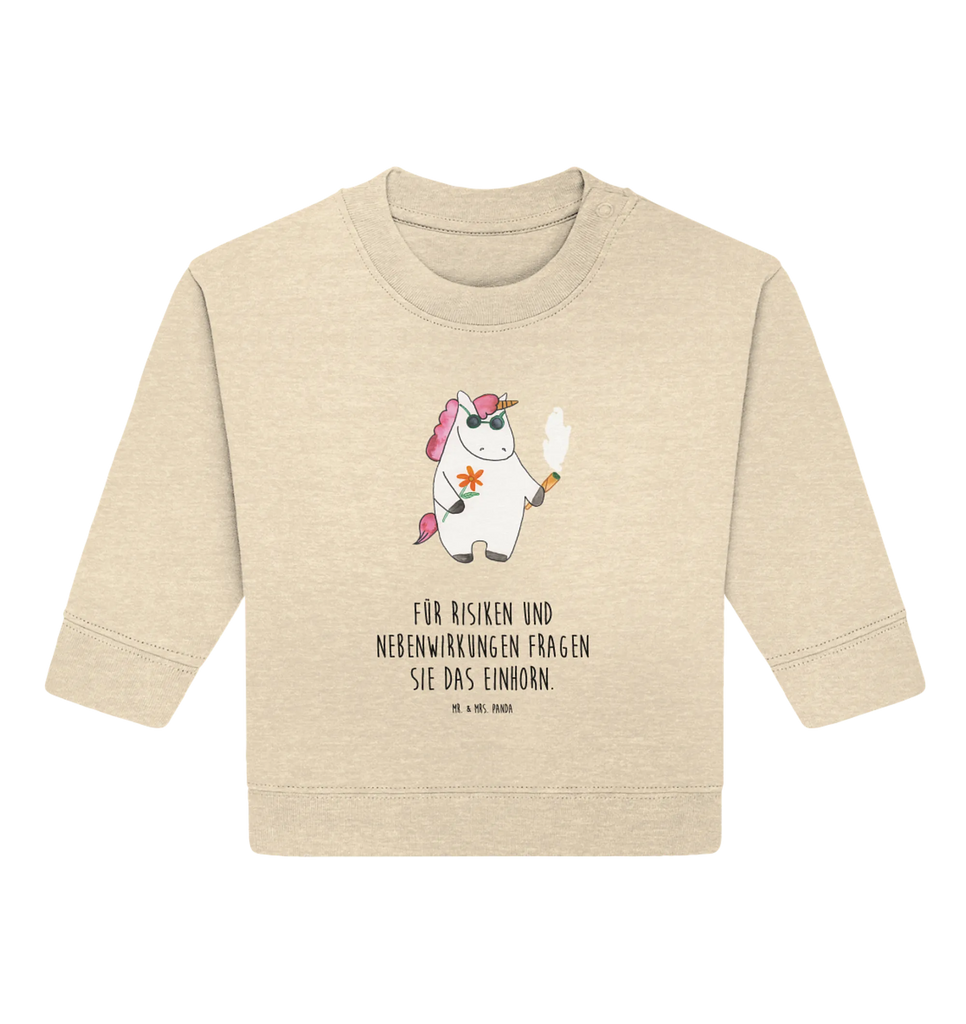 Organic Baby Pullover unicorn Woodstock Baby Bullover, Baby Sweatshirt, Einhorn Deko, Einhörner, Einhorn, Unicorn, Zigarette, Kiffen, Party, Spaß. Lustig, Alkohol, Woodstock, Joint, Witzig