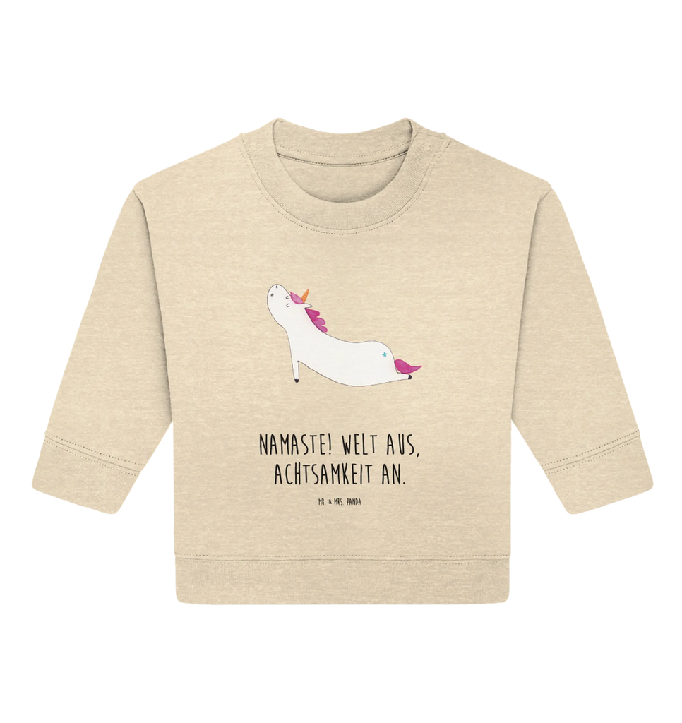 Organiczny sweter dla niemowląt jednorożec joga Baby Bullover, Baby Sweatshirt, Einhorn Deko, Einhörner, Einhorn, Unicorn, Achtsamkeit, Yogamatte, Namaste, Witzig, Sport, Entspannung, Yoga, Joga, Lustig, Süß