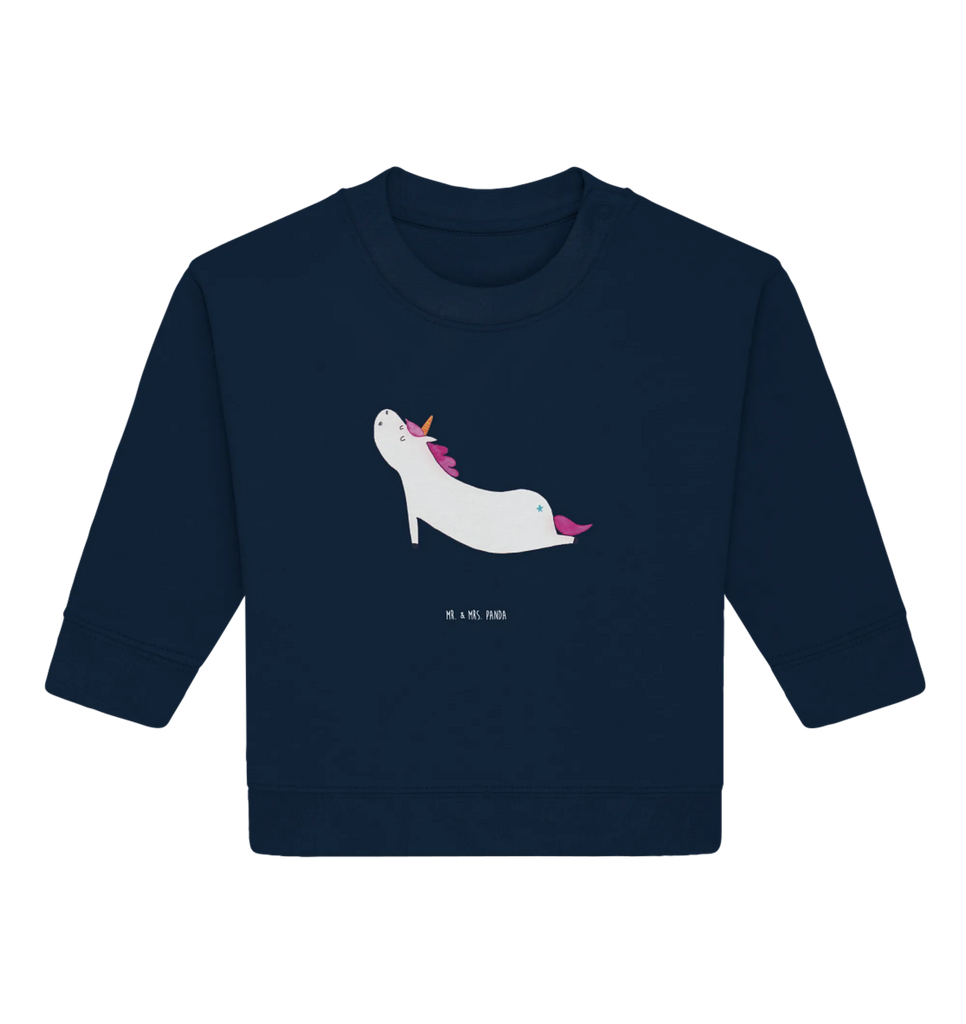 Organiczny sweter dla niemowląt jednorożec joga Baby Bullover, Baby Sweatshirt, Einhorn Deko, Einhörner, Einhorn, Unicorn, Achtsamkeit, Yogamatte, Namaste, Witzig, Sport, Entspannung, Yoga, Joga, Lustig, Süß
