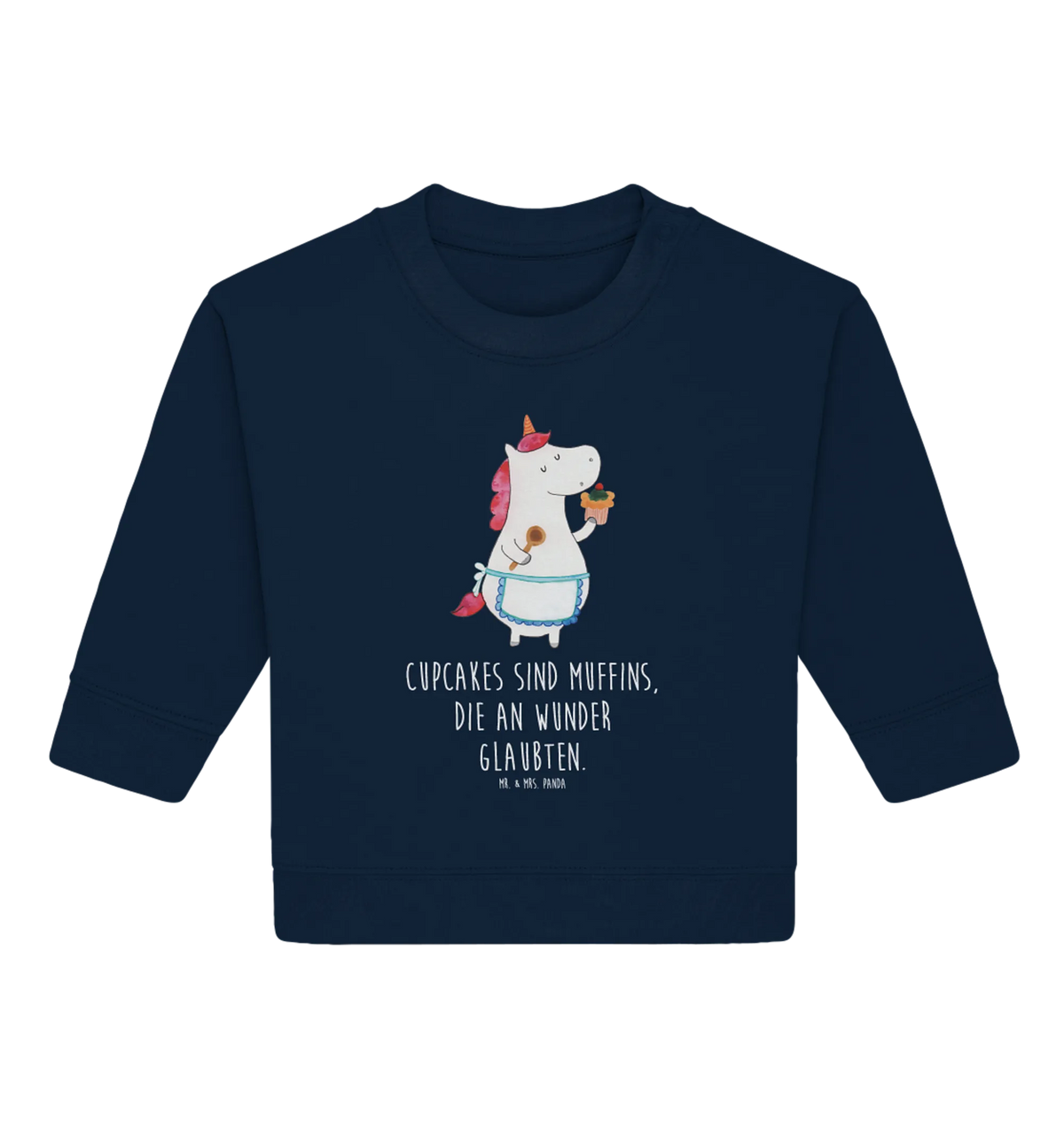 Organic Baby Pullover Einhorn Küche Baby Bullover, Einhörner, Einhorn Deko, Einhorn, Unicorn, Motivation, Muffin, Hobbykoch, Kuchen, Koch, Backen, Bäckerin, Träumer, Torte, Träumen