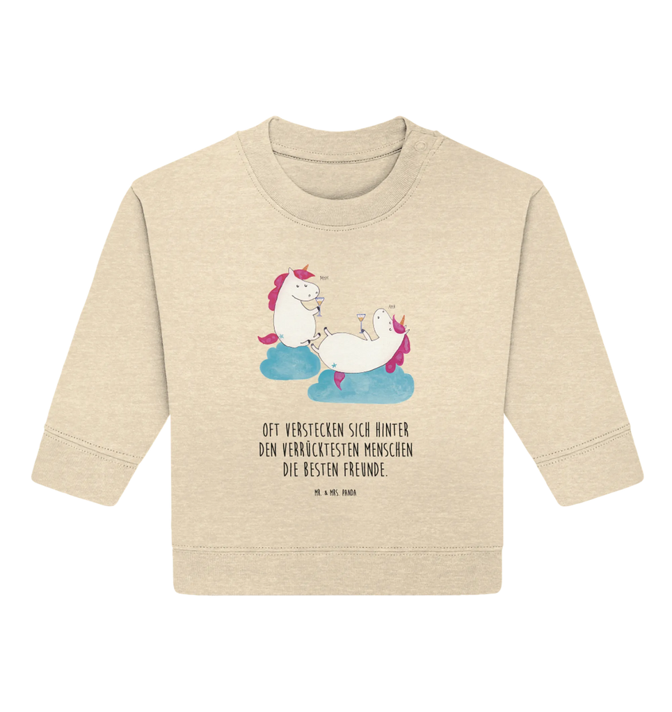 Organic Baby Pullover Einhorn Sekt Baby Sweatshirt, Baby Bullover, Einhorn Deko, Einhörner, Einhorn, Unicorn, Freundin, Party, Korken, Freundinnen, Sekt, Anstoßen, Spaß, Beste, Mädelsabend, BFF