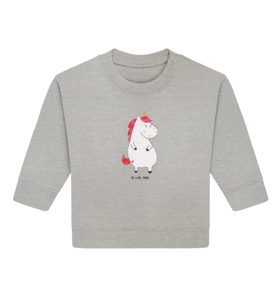 Organic Baby Pullover Einhorn Wut Baby Bullover, Baby Sweatshirt, Einhorn Deko, Einhörner, Einhorn, Unicorn, Nein, Ansage, wütend, Lustlos, Büro, Lustig, Dumme Fragen, Geschenk, Spaß, Arbeit, Realität
