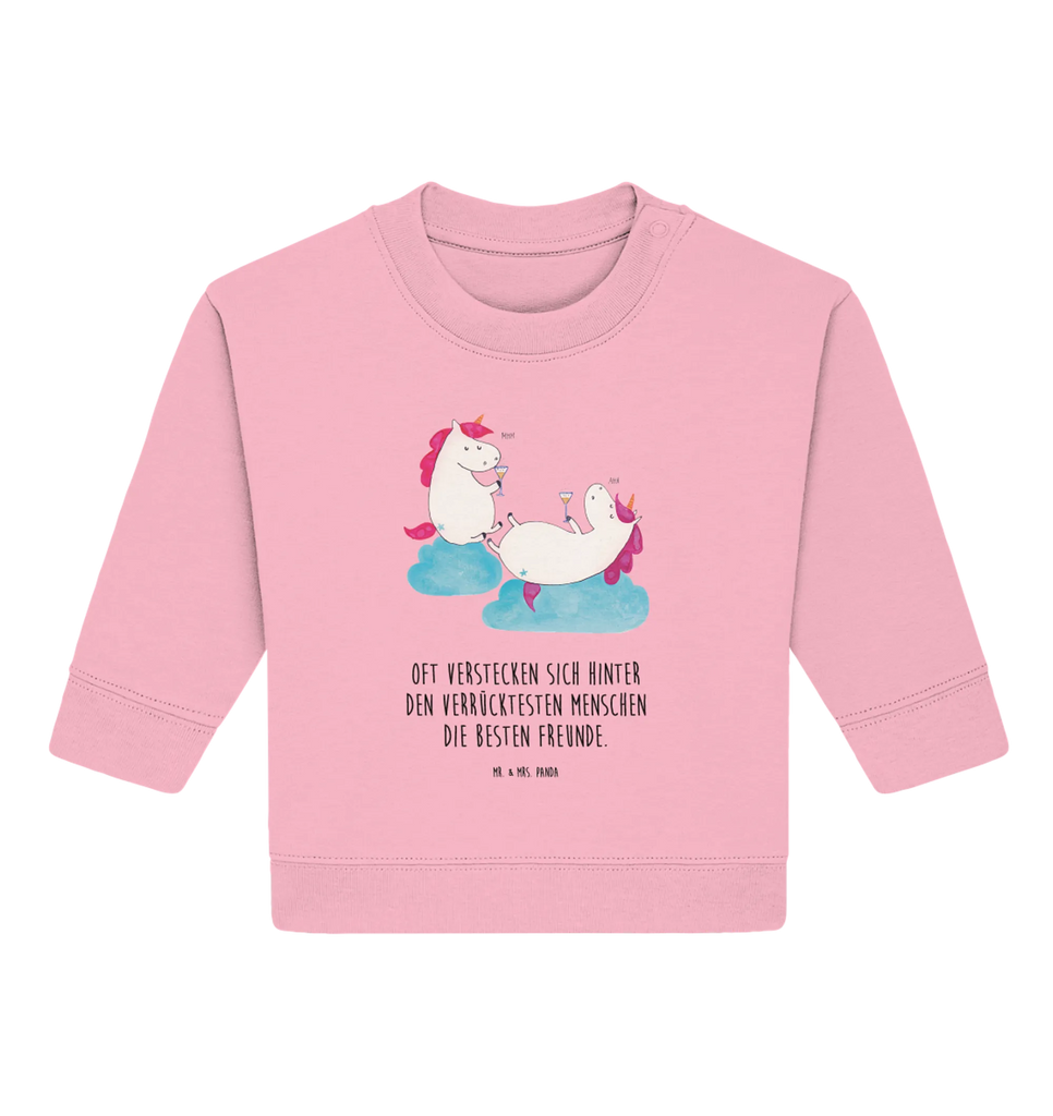 Organic Baby Pullover Einhorn Sekt Baby Sweatshirt, Baby Bullover, Einhorn Deko, Einhörner, Einhorn, Unicorn, Freundin, Party, Korken, Freundinnen, Sekt, Anstoßen, Spaß, Beste, Mädelsabend, BFF