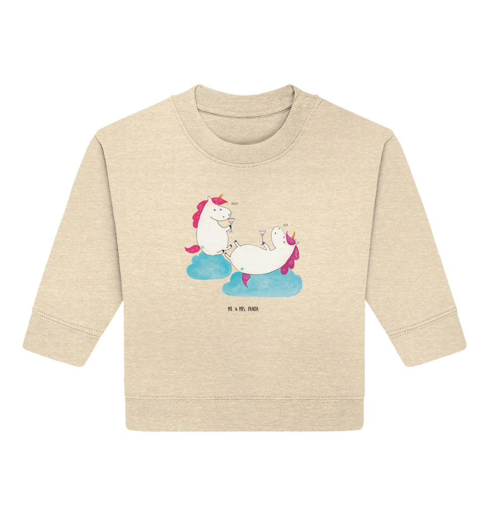 Organic Baby Pullover Einhorn Sekt Baby Sweatshirt, Baby Bullover, Einhorn Deko, Einhörner, Einhorn, Unicorn, Freundin, Party, Korken, Freundinnen, Sekt, Anstoßen, Spaß, Beste, Mädelsabend, BFF