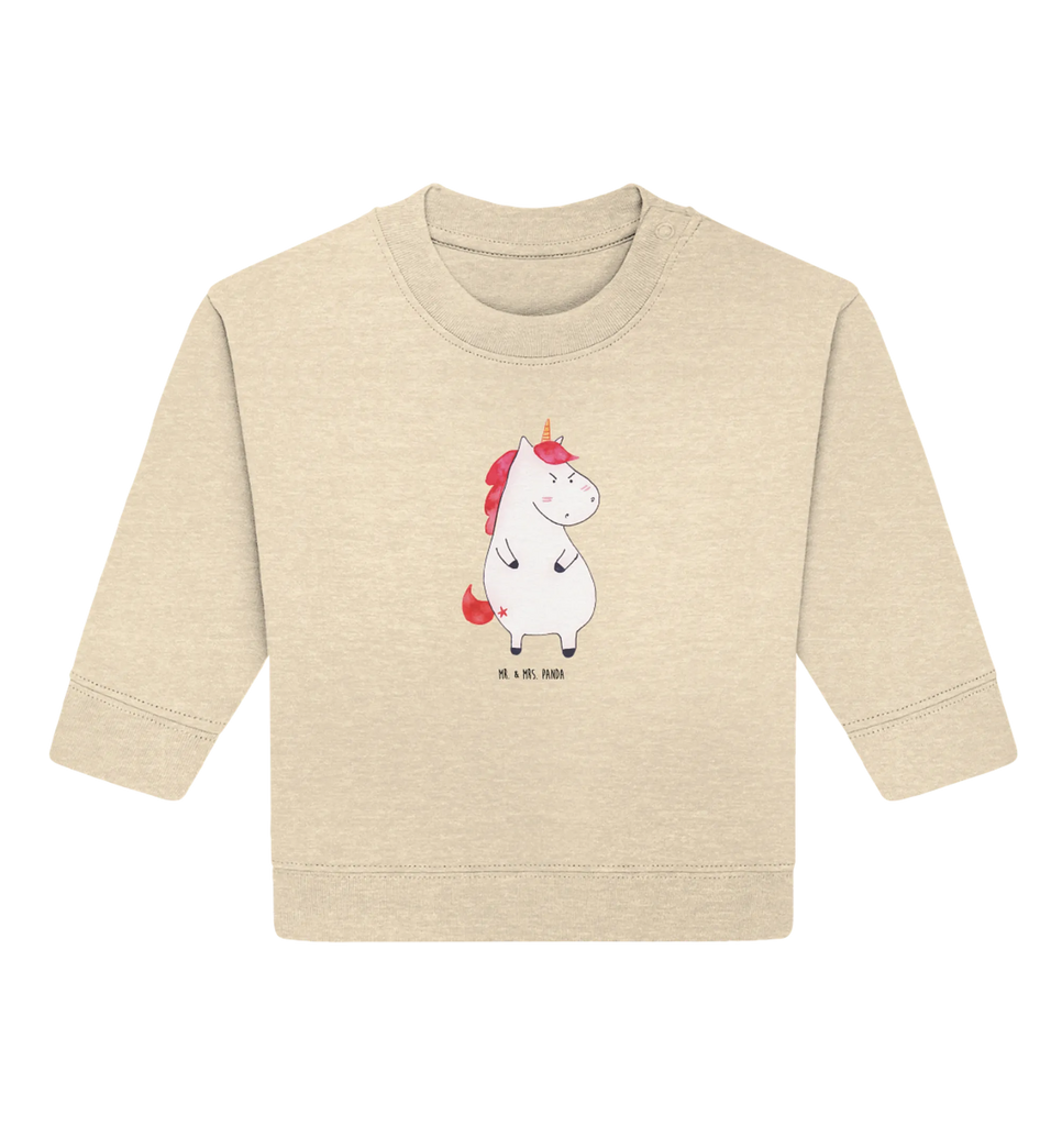 Organic Baby Pullover Einhorn Wut Baby Bullover, Baby Sweatshirt, Einhorn Deko, Einhörner, Einhorn, Unicorn, Nein, Ansage, wütend, Lustlos, Büro, Lustig, Dumme Fragen, Geschenk, Spaß, Arbeit, Realität