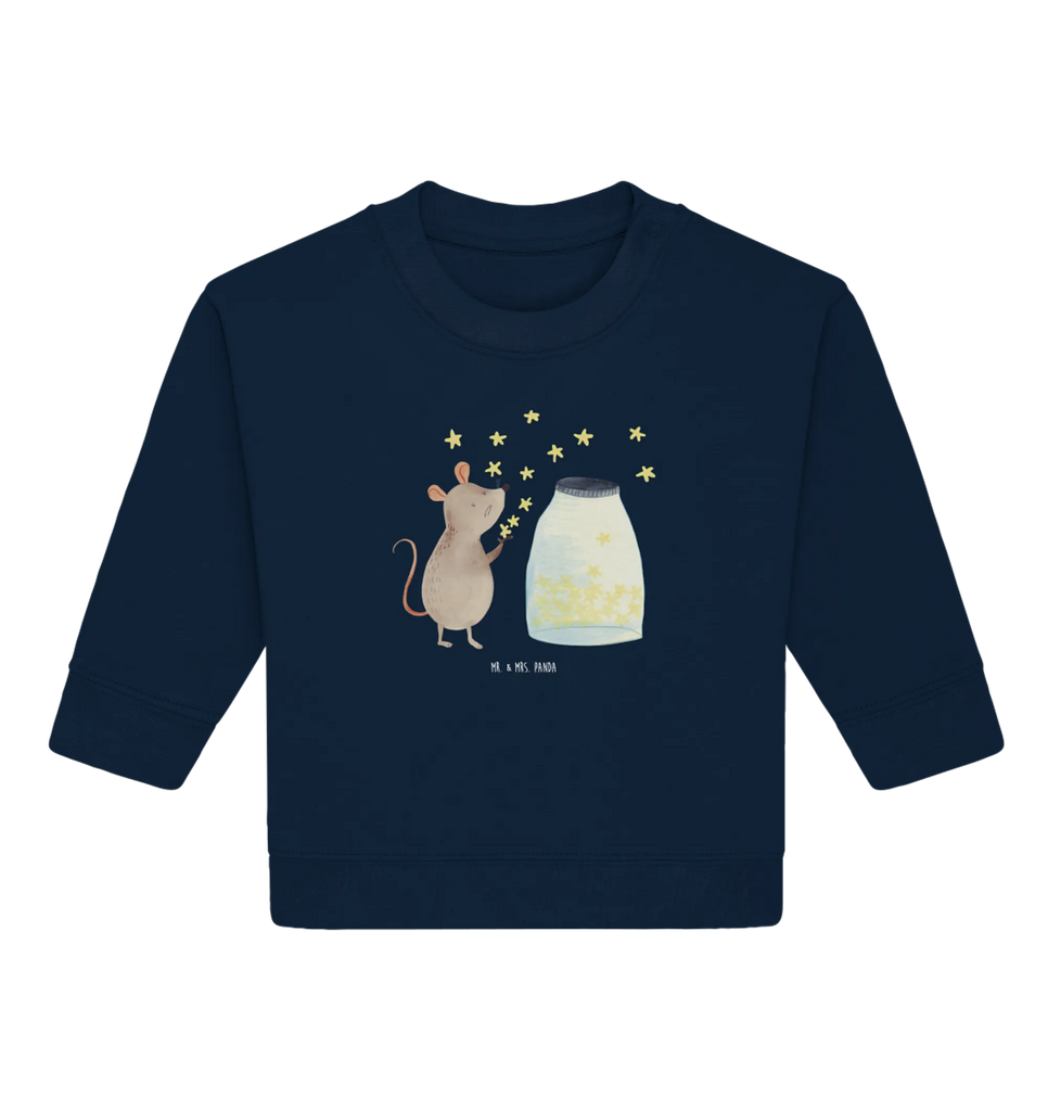 Organic Baby Pullover Mouse Stars Baby Bullover, Baby Sweatshirt, Gute Laune, Tiermotive, Tiere, Lustige Sprüche, Kindergeburtstag, Geburtstag, Schwangerschaft, Maus, Taufe, Erstes Kind, Hoffnung, Taufgeschenk, Sterne, Träume, Kind, Geburt, Wunsch