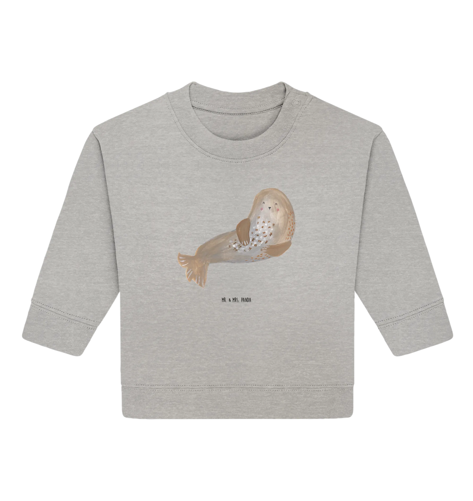 Organic Baby Pullover seal Laugh Baby Bullover, Baby Sweatshirt, Gute Laune, Tiermotive, Tiere, Lustige Sprüche, Ostsee, Nordsee, Robben, Strand, Seehund, Meerestier, Robbe