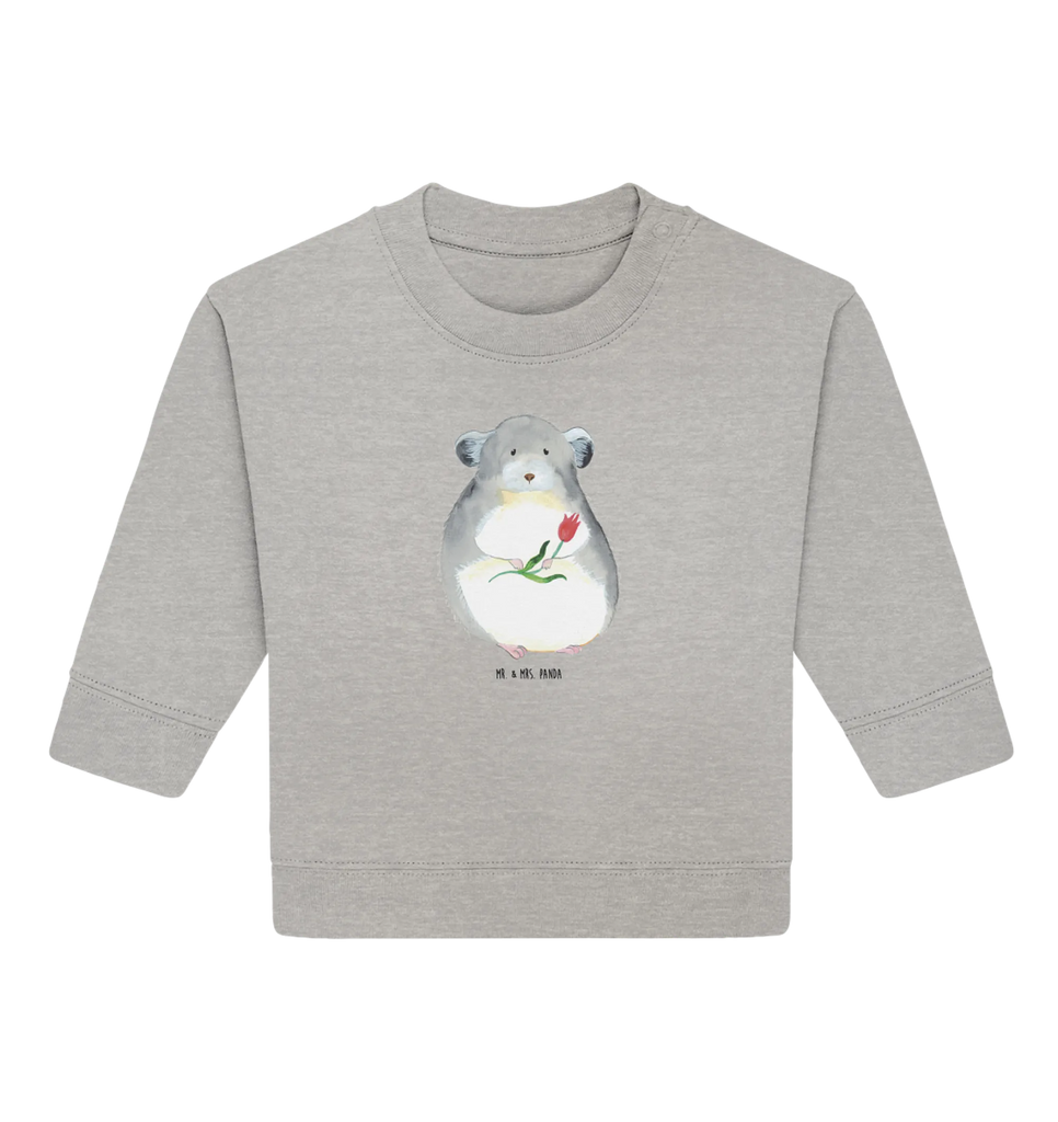 Organic Baby Pullover Chinchilla Blume Baby Bullover, Baby Sweatshirt, Gute Laune, Tiermotive, Tiere, Lustige Sprüche, Chinchilla, Glücklichsein, Büroalltag, Depressionen, Liebeskummer, Chaos, Büro, Chinchillas, traurig sein, Kummer