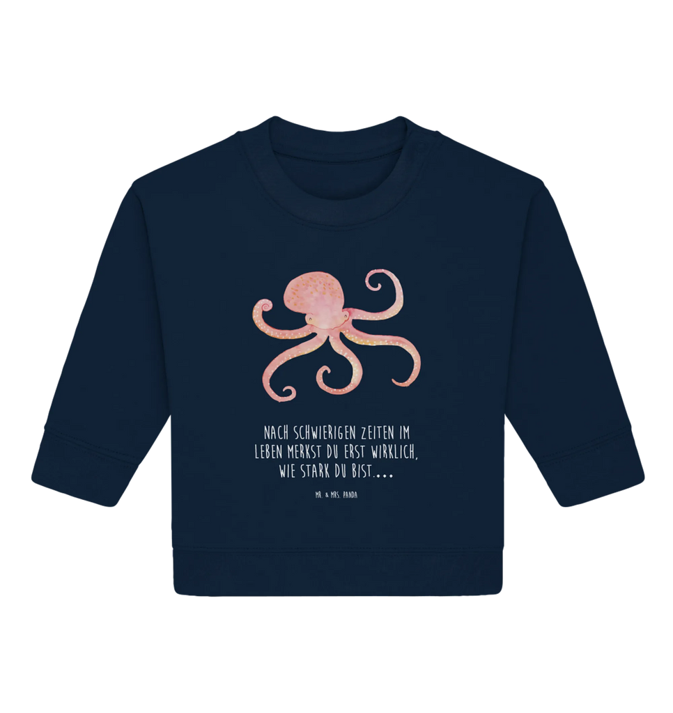 Organic Baby Pullover Squid Baby Sweatshirt, Baby Bullover, Gute Laune, Tiermotive, Tiere, Lustige Sprüche, Tintenfisch, Ozean, Krake, Meer, Meerestier, Arme, Wasser