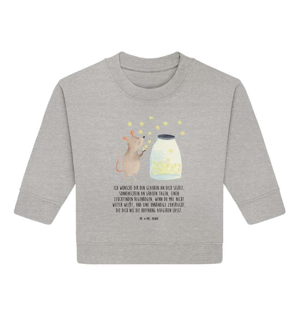 Organic Baby Pullover Mouse Stars Baby Bullover, Baby Sweatshirt, Gute Laune, Tiermotive, Tiere, Lustige Sprüche, Kindergeburtstag, Geburtstag, Schwangerschaft, Maus, Taufe, Erstes Kind, Hoffnung, Taufgeschenk, Sterne, Träume, Kind, Geburt, Wunsch