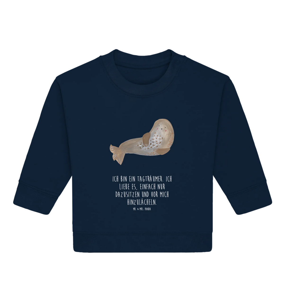 Organic Baby Pullover Robbe Lachen Baby Bullover, Tiermotive, Gute Laune, Tiere, Lustige Sprüche, Nordsee, Robbe, Ostsee, Meerestier, Robben, Strand, Seehund