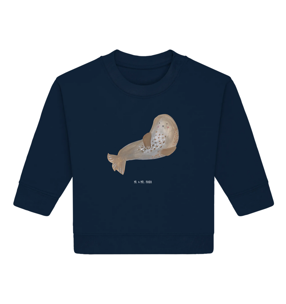 Organic Baby Pullover seal Laugh Baby Bullover, Baby Sweatshirt, Gute Laune, Tiermotive, Tiere, Lustige Sprüche, Ostsee, Nordsee, Robben, Strand, Seehund, Meerestier, Robbe