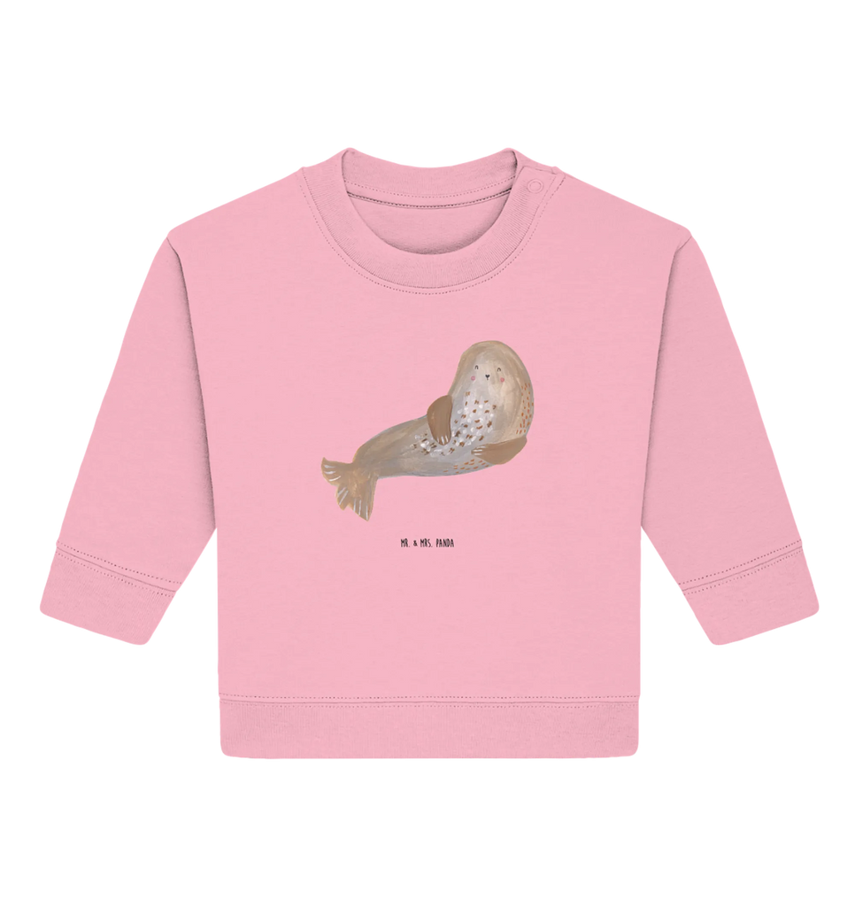 Organic Baby Pullover seal Laugh Baby Bullover, Baby Sweatshirt, Gute Laune, Tiermotive, Tiere, Lustige Sprüche, Ostsee, Nordsee, Robben, Strand, Seehund, Meerestier, Robbe