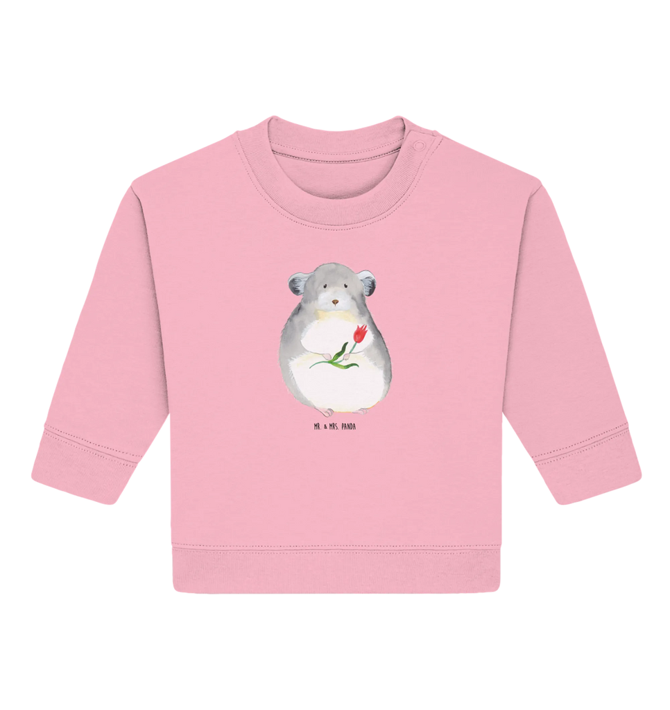 Organic Baby Pullover Chinchilla Blume Baby Bullover, Baby Sweatshirt, Gute Laune, Tiermotive, Tiere, Lustige Sprüche, Chinchilla, Glücklichsein, Büroalltag, Depressionen, Liebeskummer, Chaos, Büro, Chinchillas, traurig sein, Kummer