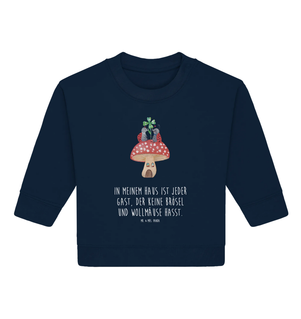 Organic Baby Pullover Marienkäfer Fliegenpilz Baby Bullover, Baby Sweatshirt, Gute Laune, Tiermotive, Tiere, Lustige Sprüche, Fleigenpilzhaus, Wohnung, Zuhause, Fliegenpilz, Marienkäfer, Haus