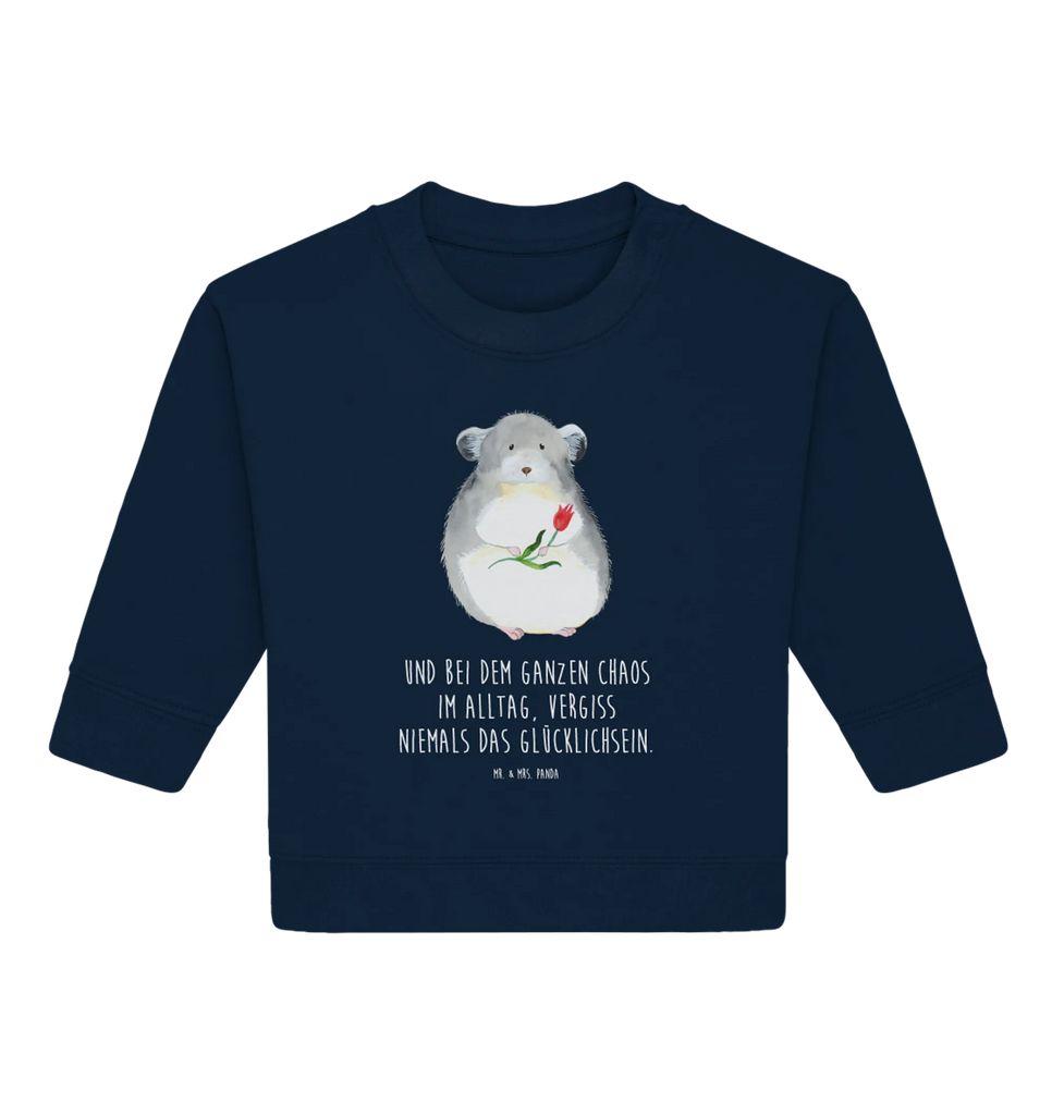 Organic Baby Pullover Chinchilla Blume Baby Bullover, Baby Sweatshirt, Gute Laune, Tiermotive, Tiere, Lustige Sprüche, Chinchilla, Glücklichsein, Büroalltag, Depressionen, Liebeskummer, Chaos, Büro, Chinchillas, traurig sein, Kummer