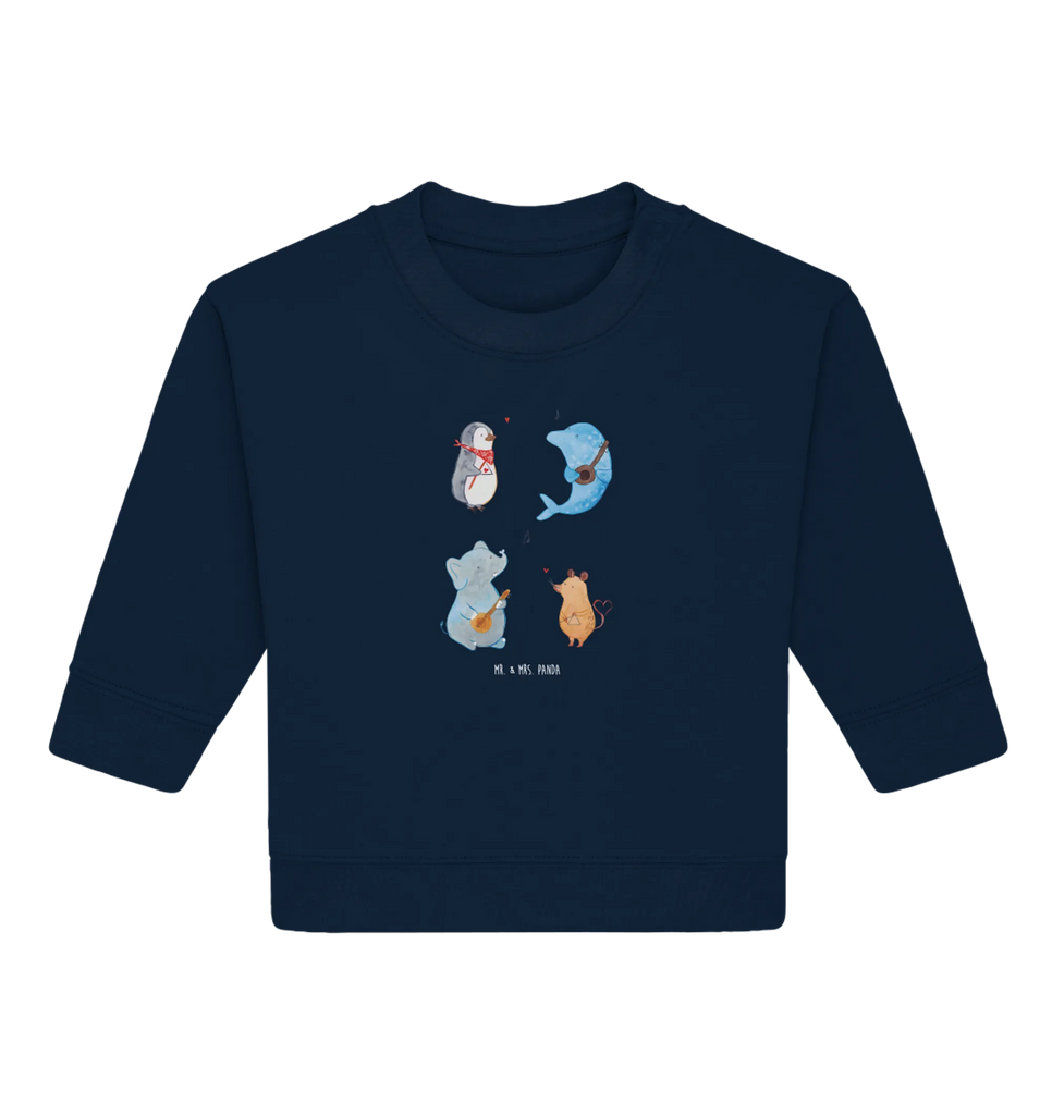Organic Baby Pullover Big tape Baby Sweatshirt, Baby Bullover, Gute Laune, Tiermotive, Tiere, Lustige Sprüche, Delfin, Elefant, Triangel, Musikanten, Band, Maus, Musik, Gitarre, Hund, Pinguin
