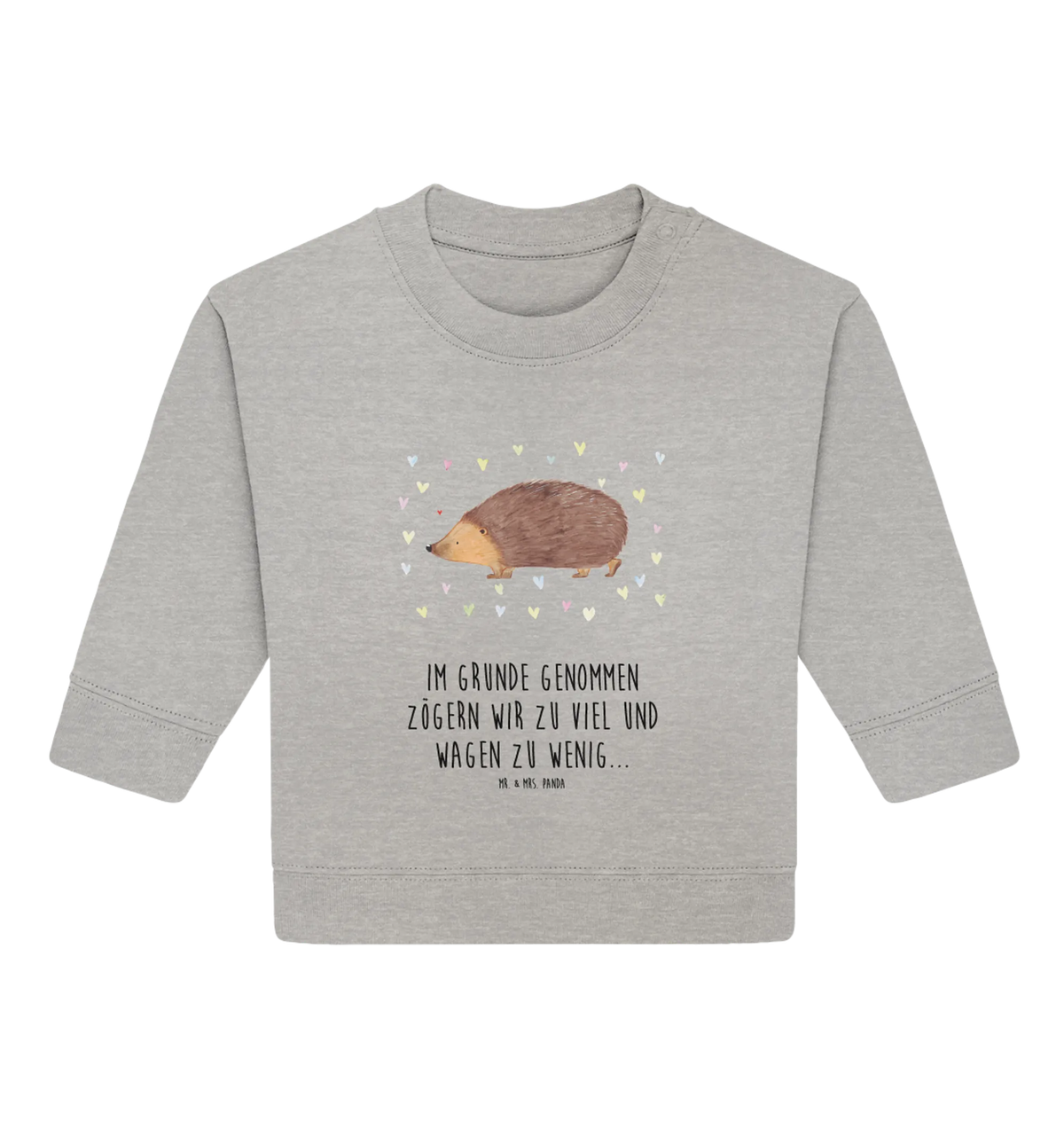 Organic Baby Pullover Igel Herzen Baby Bullover, Tiere, Gute Laune, Tiermotive, Lustige Sprüche, Kuss, Herz, Leben, Herzen, Liebe, Igel, Vertrauen