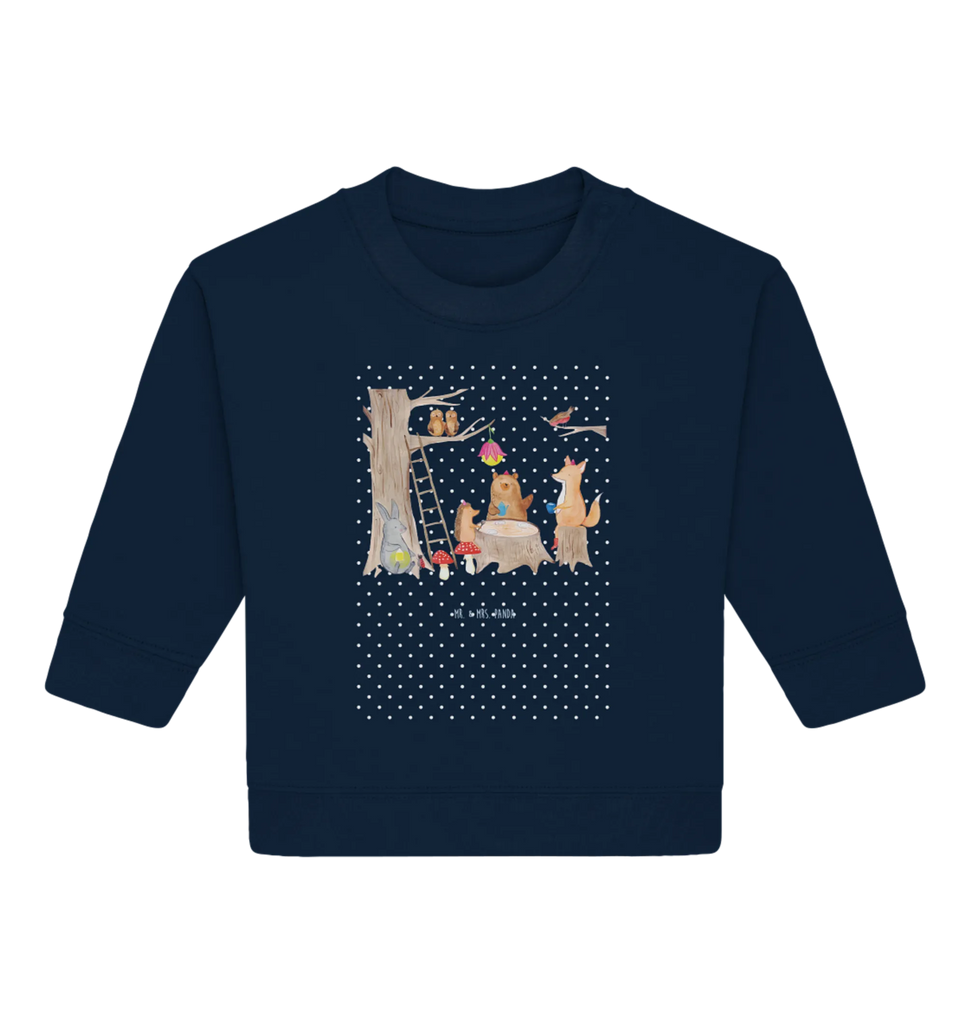 Organic Baby Pullover forest animals picnic Baby Sweatshirt, Baby Bullover, Lustige Sprüche, Tiermotive, Tiere, Gute Laune, Maus, Igel, Wald, Hase, Eichhörnchen, Waldtiere, Fuchs, Picknick