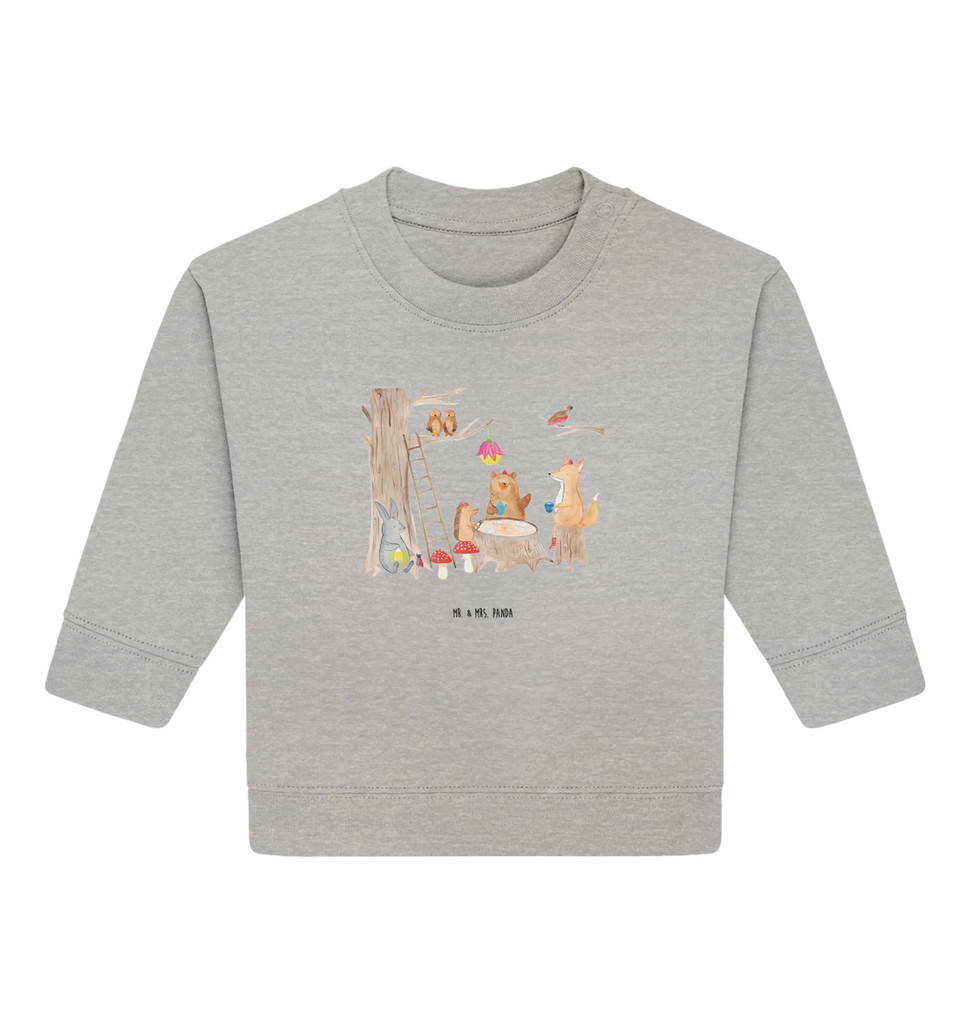 Organic Baby Pullover forest animals picnic Baby Sweatshirt, Baby Bullover, Lustige Sprüche, Tiermotive, Tiere, Gute Laune, Maus, Igel, Wald, Hase, Eichhörnchen, Waldtiere, Fuchs, Picknick