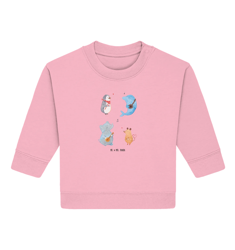 Organic Baby Pullover Big tape Baby Sweatshirt, Baby Bullover, Gute Laune, Tiermotive, Tiere, Lustige Sprüche, Delfin, Elefant, Triangel, Musikanten, Band, Maus, Musik, Gitarre, Hund, Pinguin